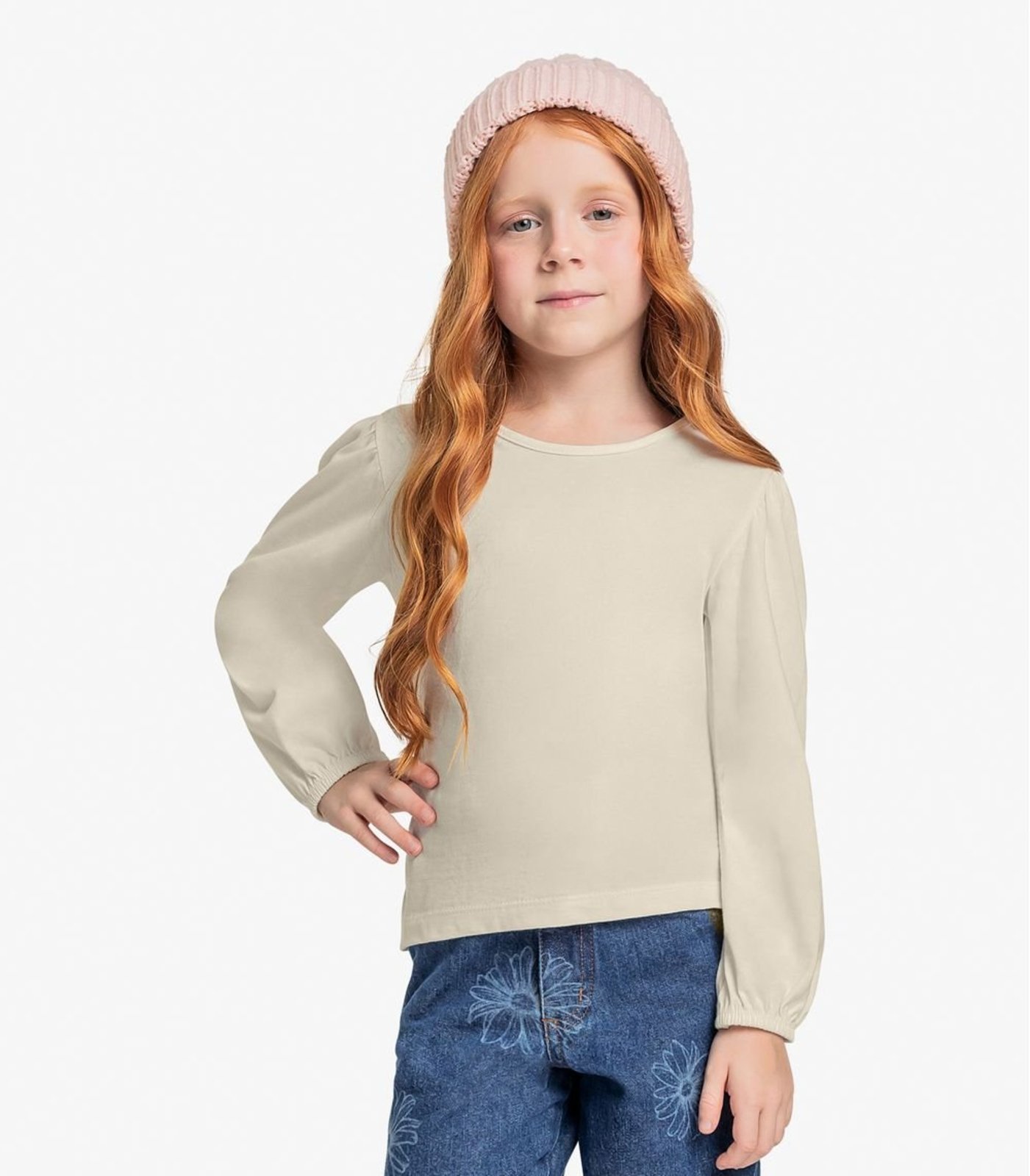 Infantil - Blusa Manga Longa Trick Nick Bege