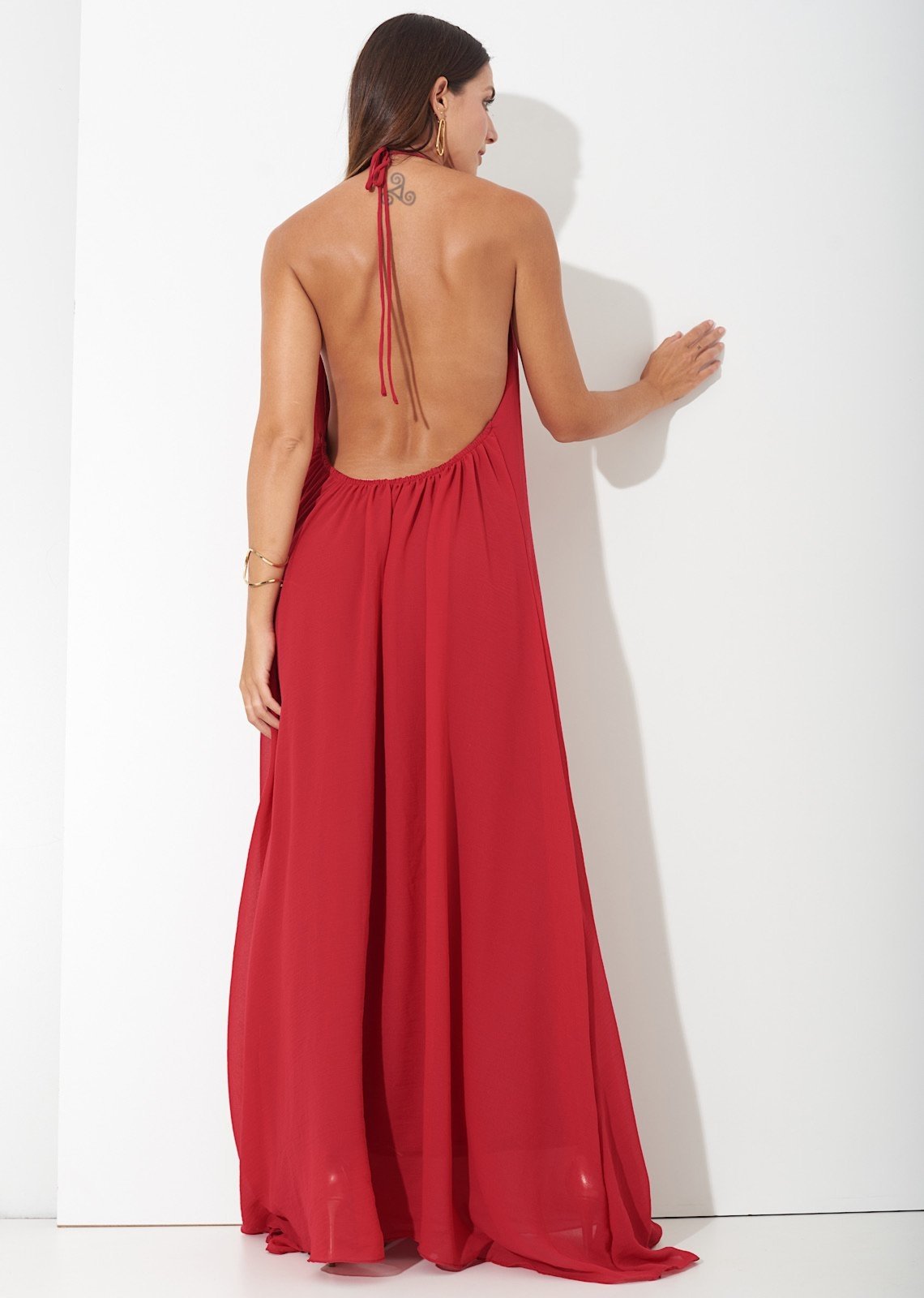 Vestido Miesse Decote Costas Vermelho