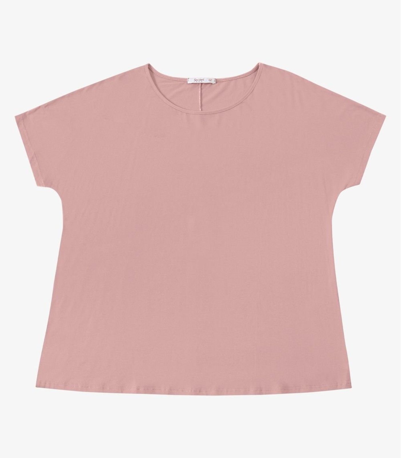 Blusa Manga Curta Feminina Plus Size Secret Glam Rosa