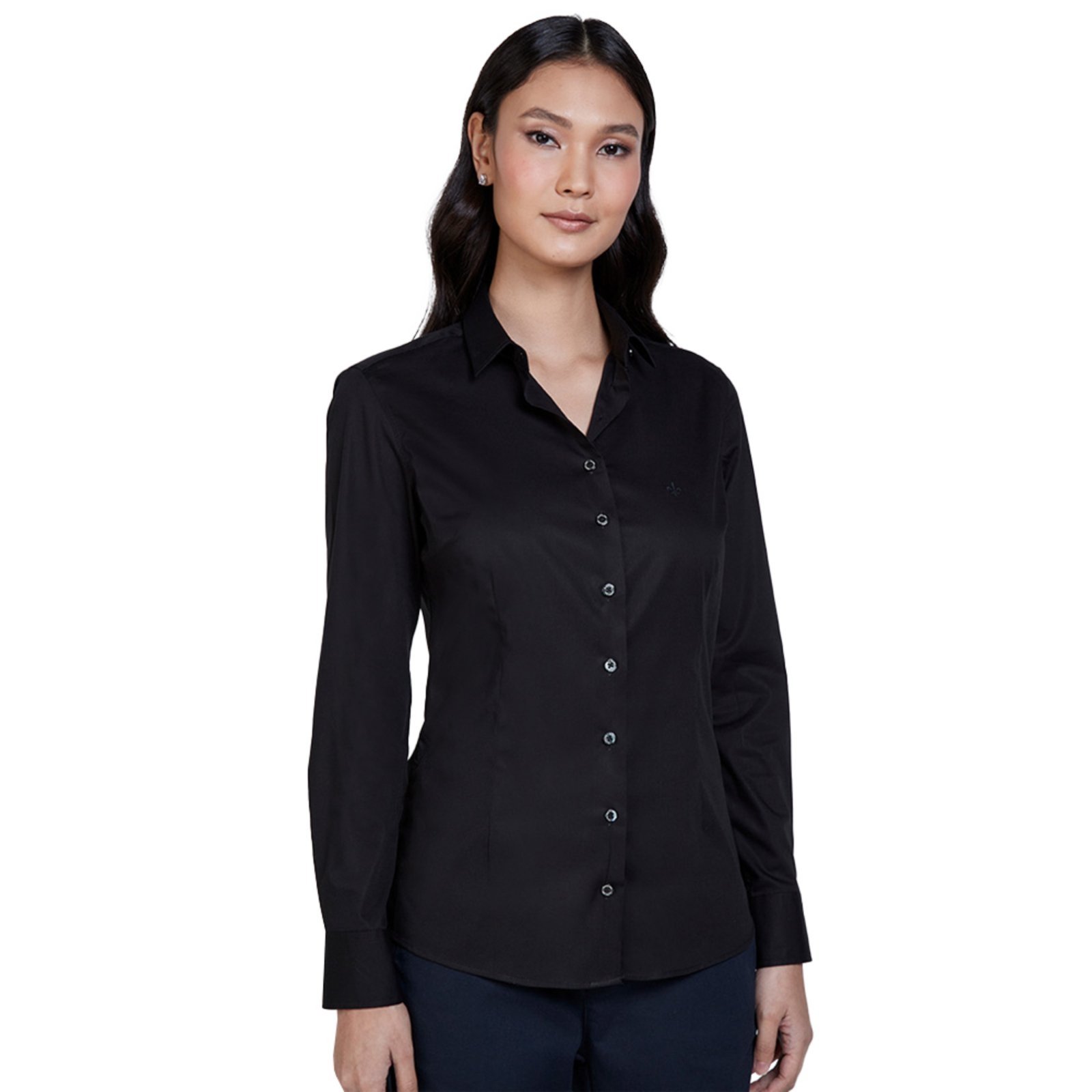 Camisa Dudalina Tricoline Slim Ou24 Preto Feminino