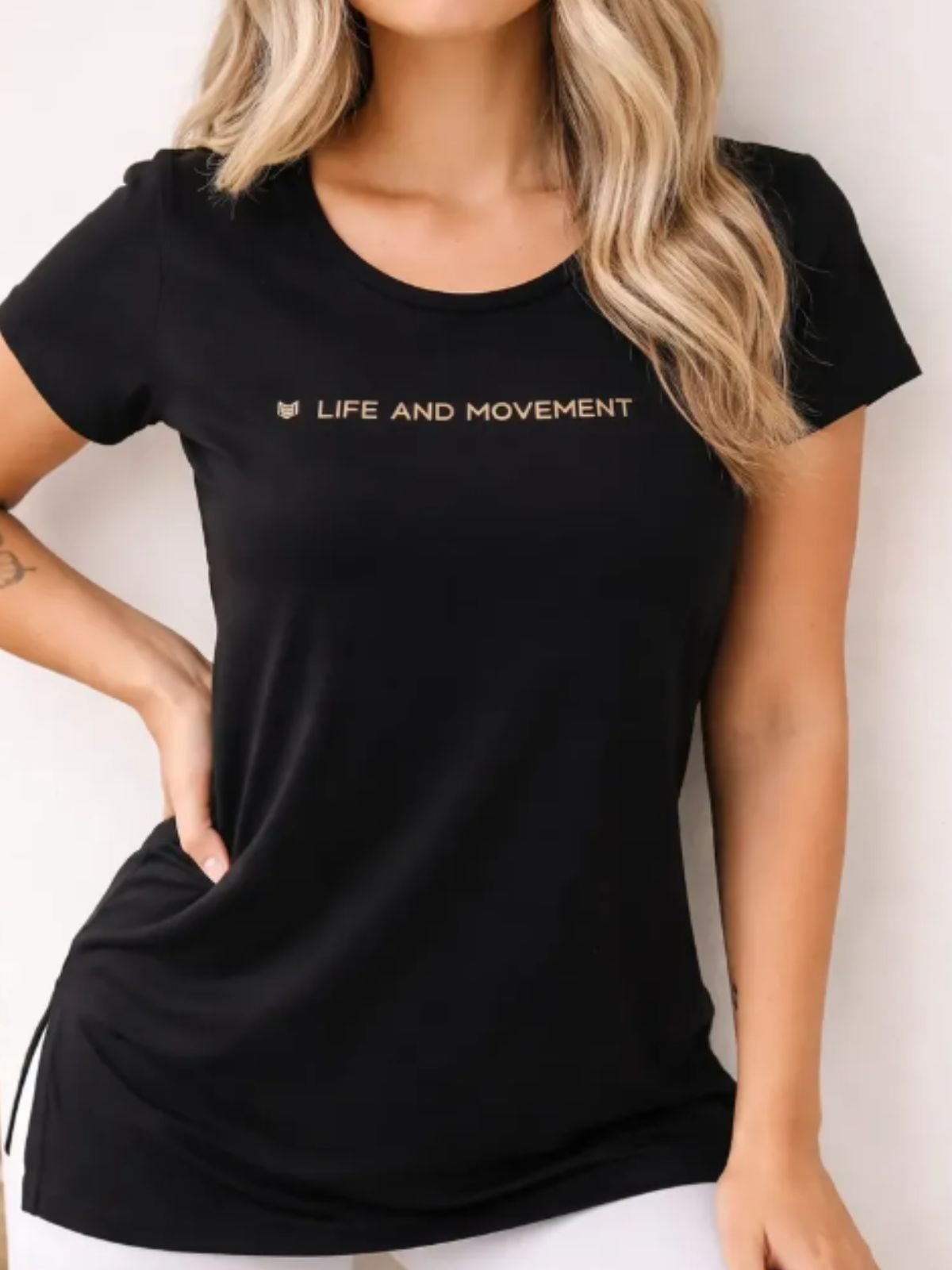 Blusa Feminina Academia Fitness Life and Moviment Preto