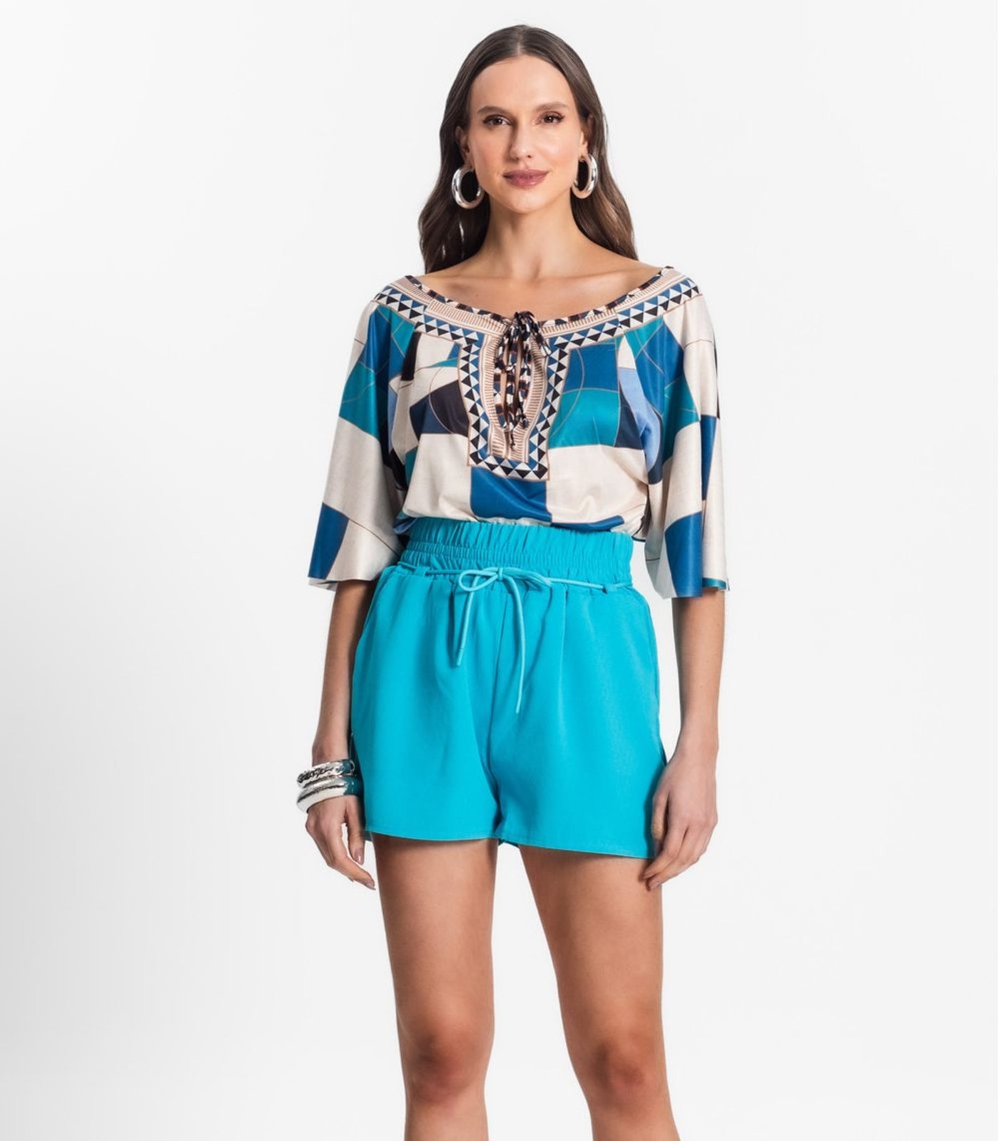 Shorts Feminino De Poá Light Endless Azul