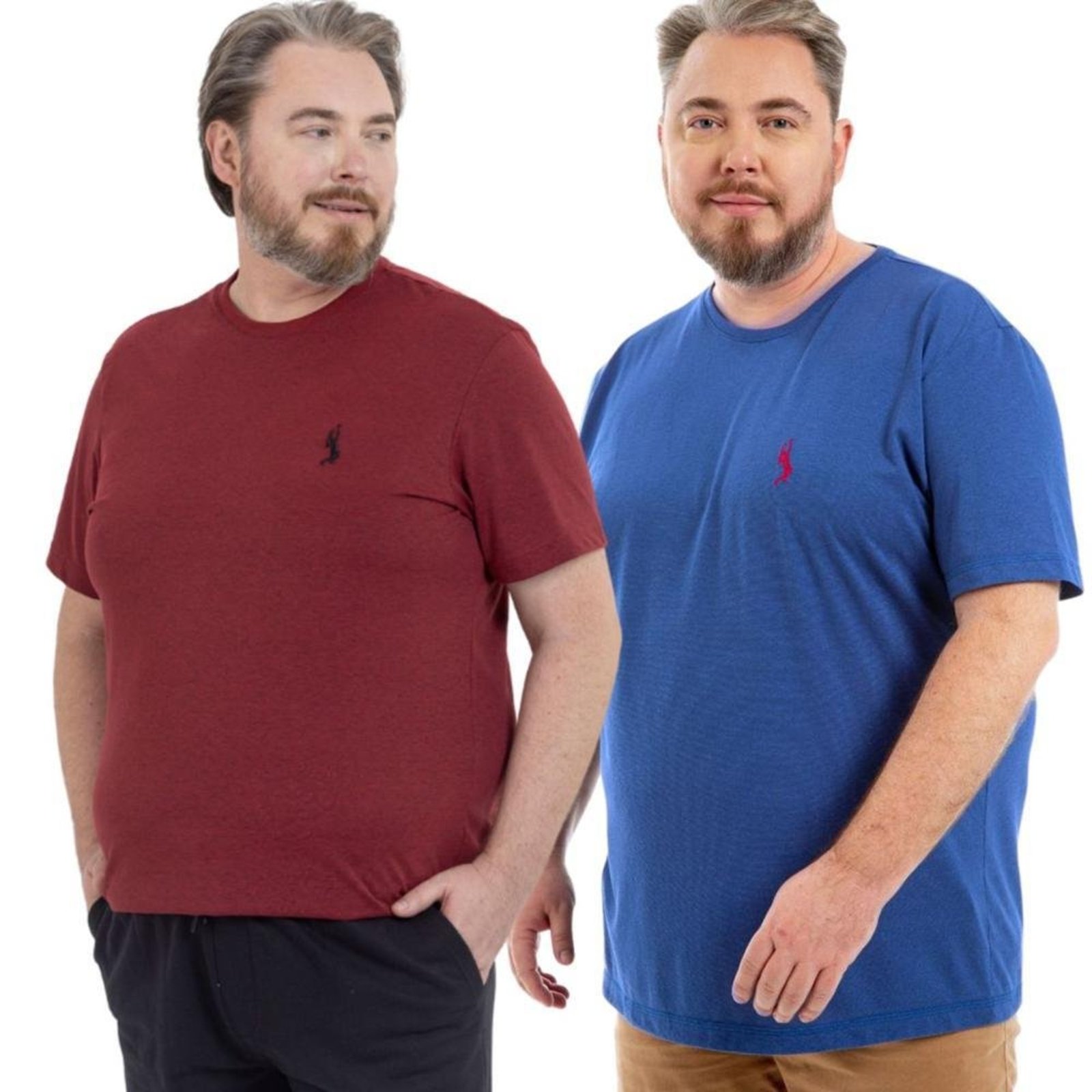 Kit 2 Camiseta Plus Size Básica Casual Masculina Confortável em Malha Leve