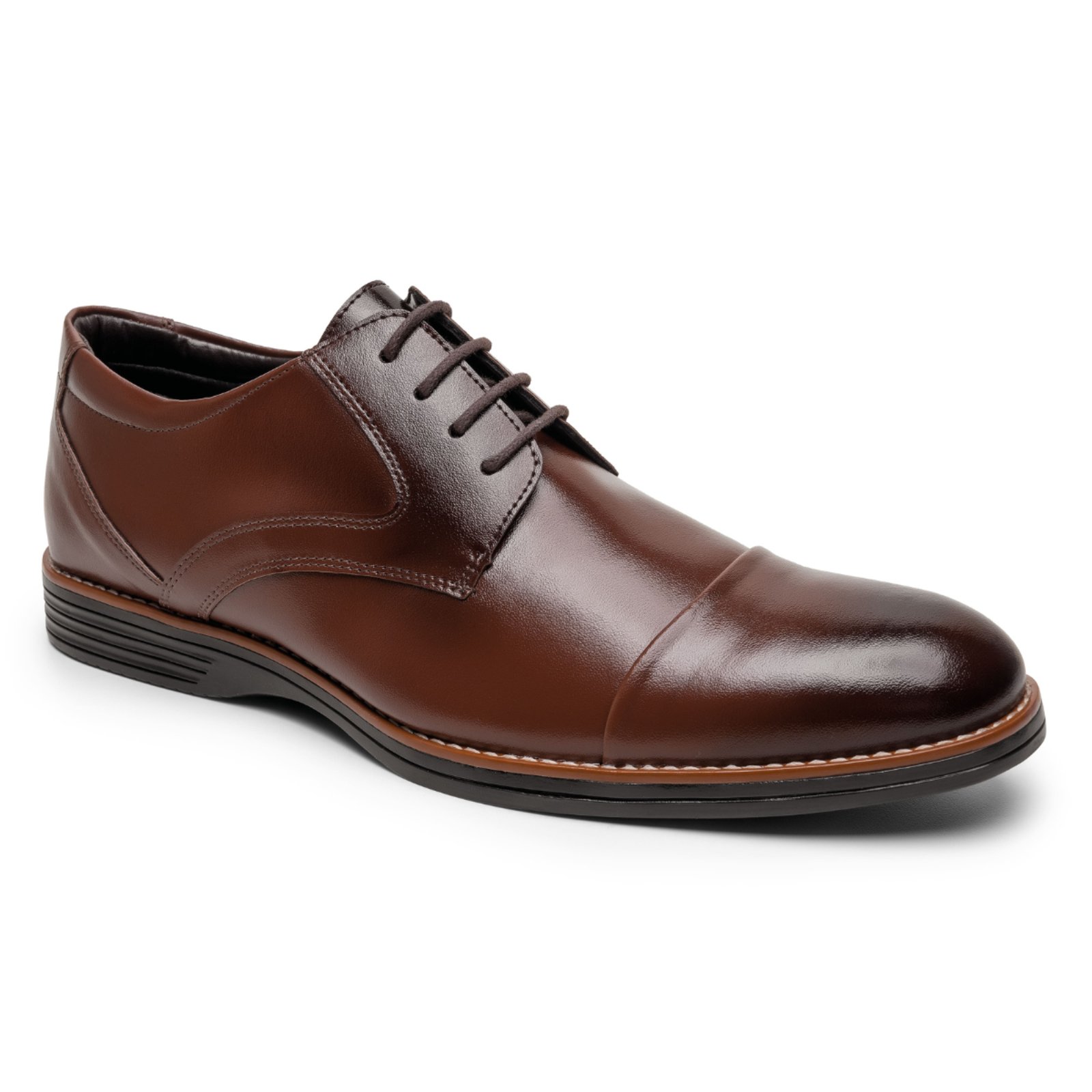Sapato Masculino Miuzzi Social Modelo Clássico Bico Oval Whisky