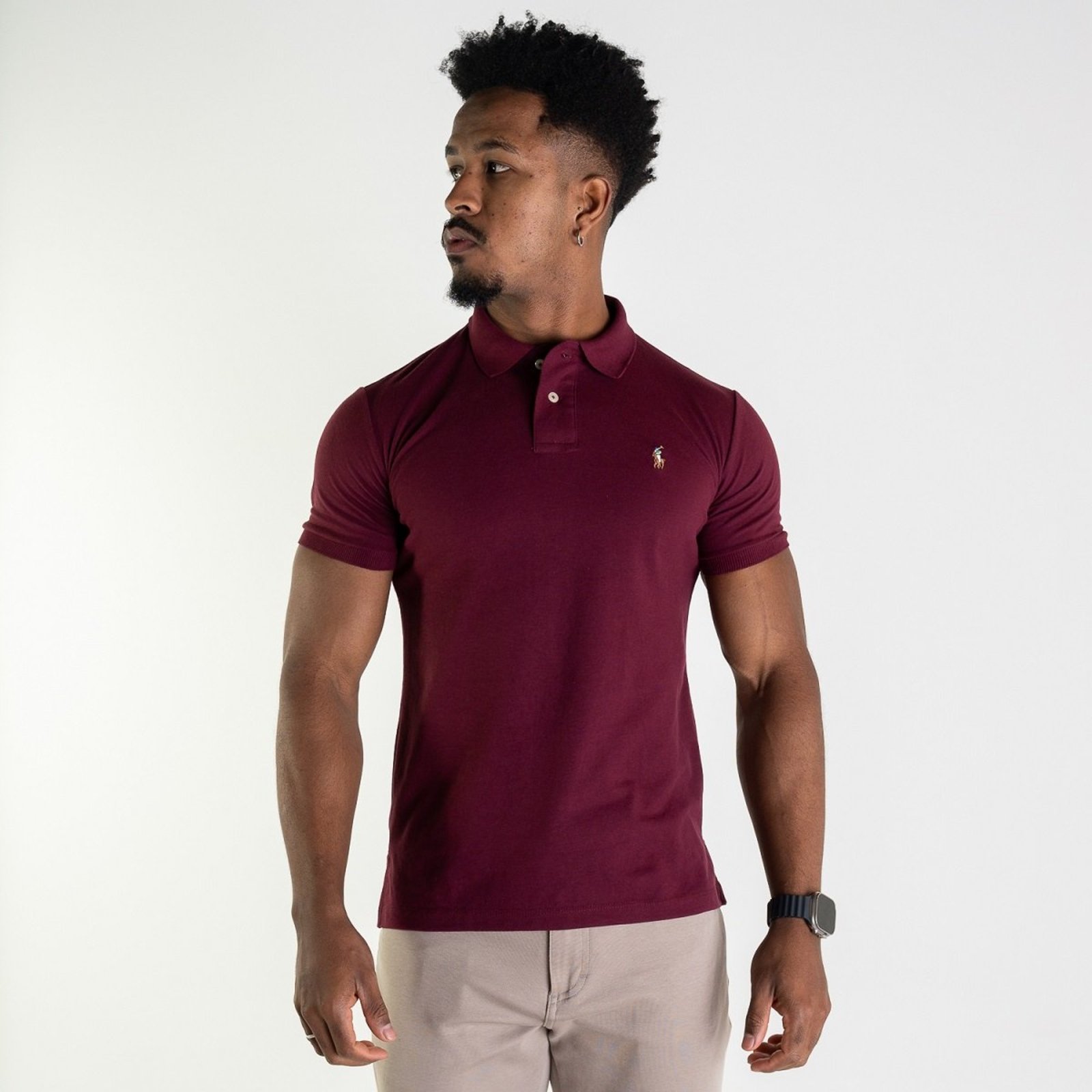 Camisa Polo RL Colored Bordô
