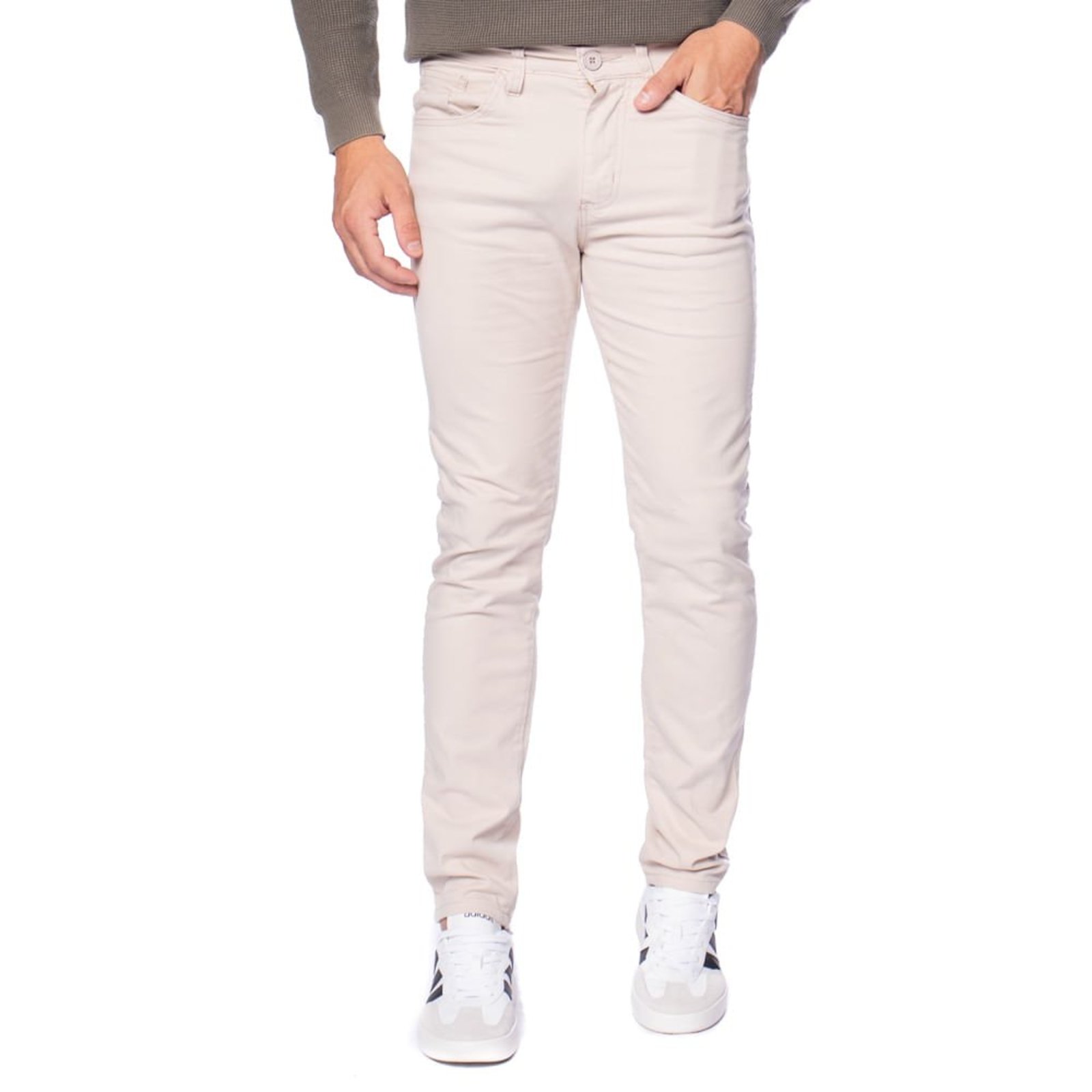 Calça Masculina Dixie Sarja Slim Creme