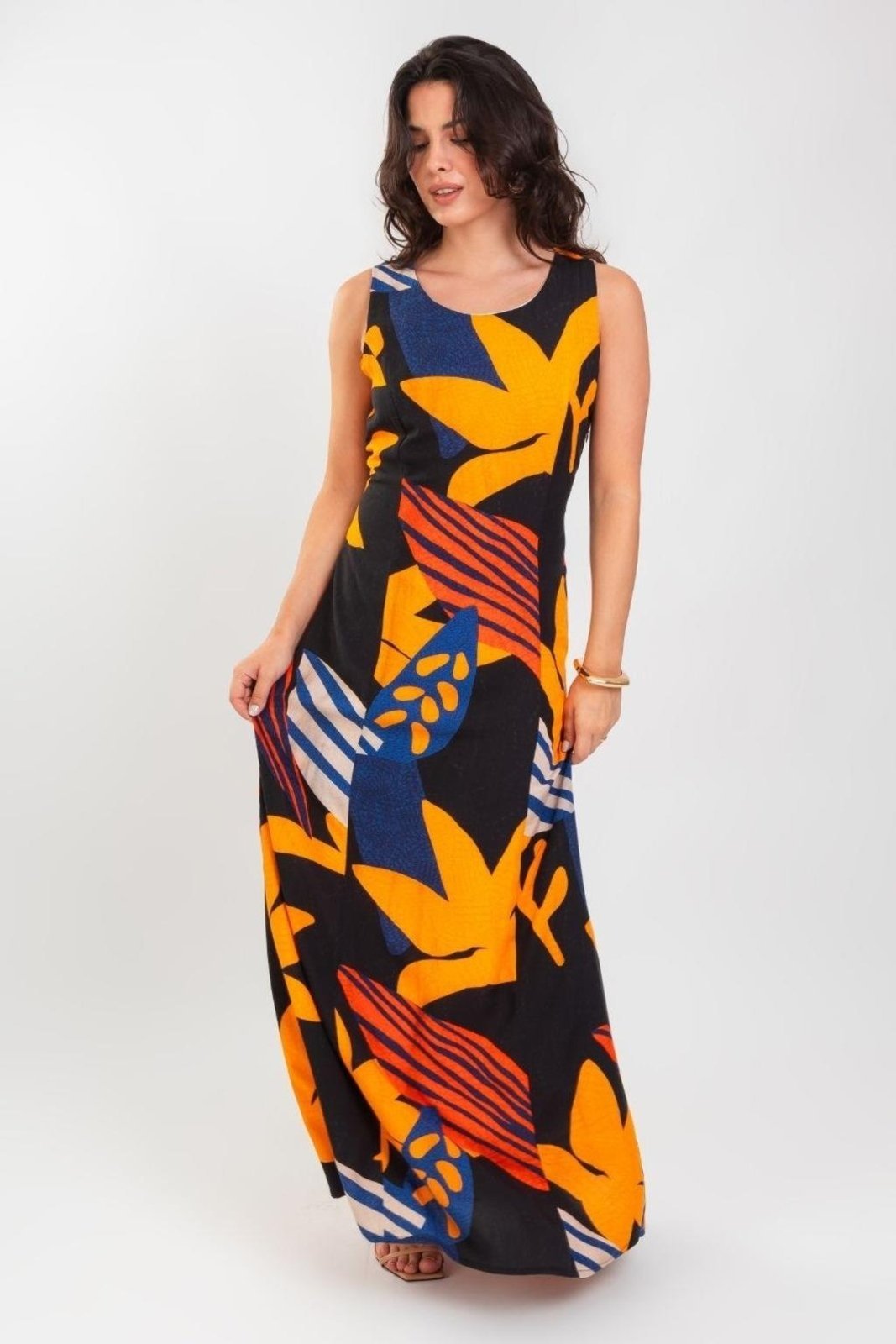 Vestido Longo Estampado Unica