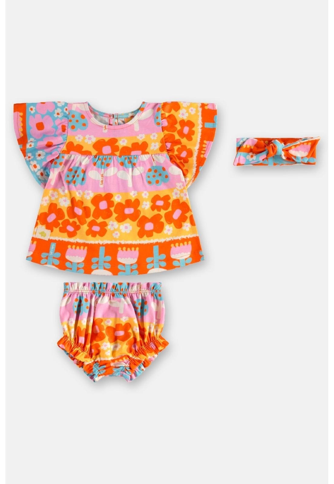 Vista 3 Infantil - Conjunto 3 Peças para Menina Três e Já azul Três e Já azul
