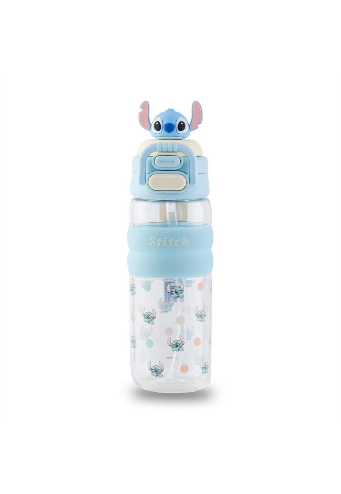 Infantil - Garrafa Stitch Antivazamento Escolar Azul Passeio Disney