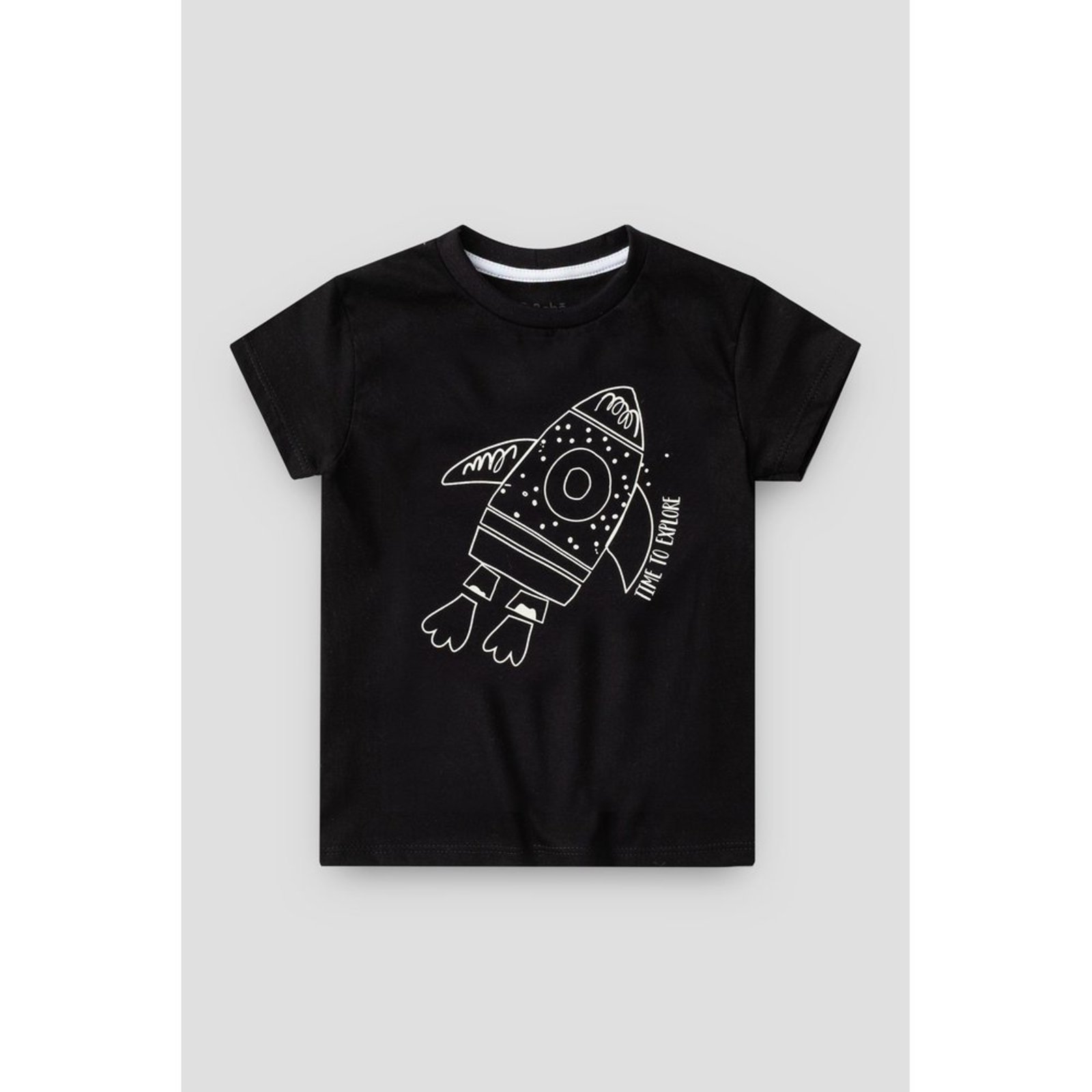 Infantil - Camiseta do Papai Preta Foguete