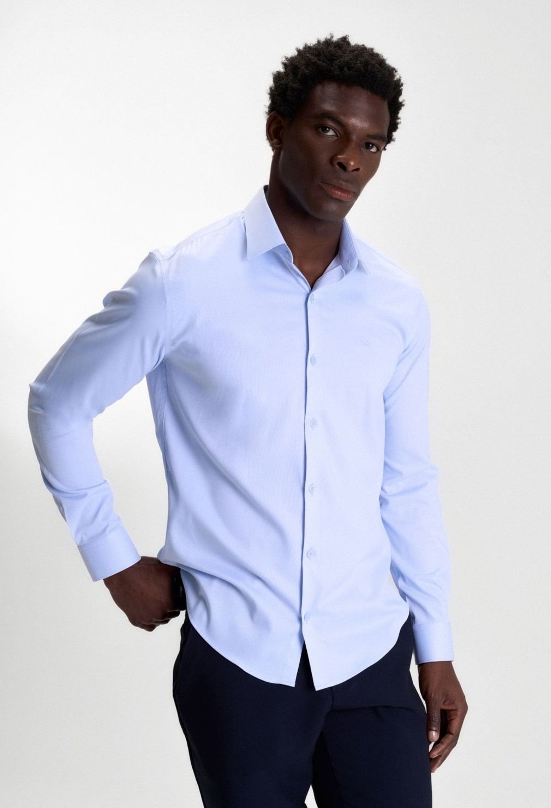 CAMISA DOCTHOS TAILOR FIT MANGA LONGA BAMBU MAQUINETA Camisa Manga Longa Docthos Tailor Fit Bambu Maquineta 057 Azul Claro 6/46