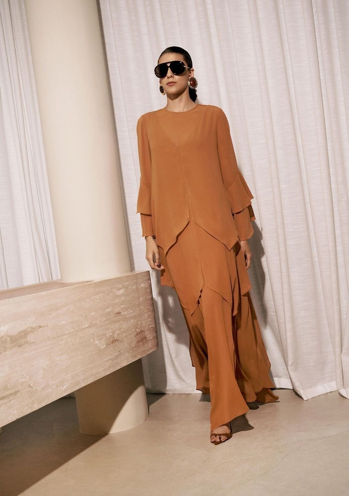 Vestido Longo Siena - Marrom