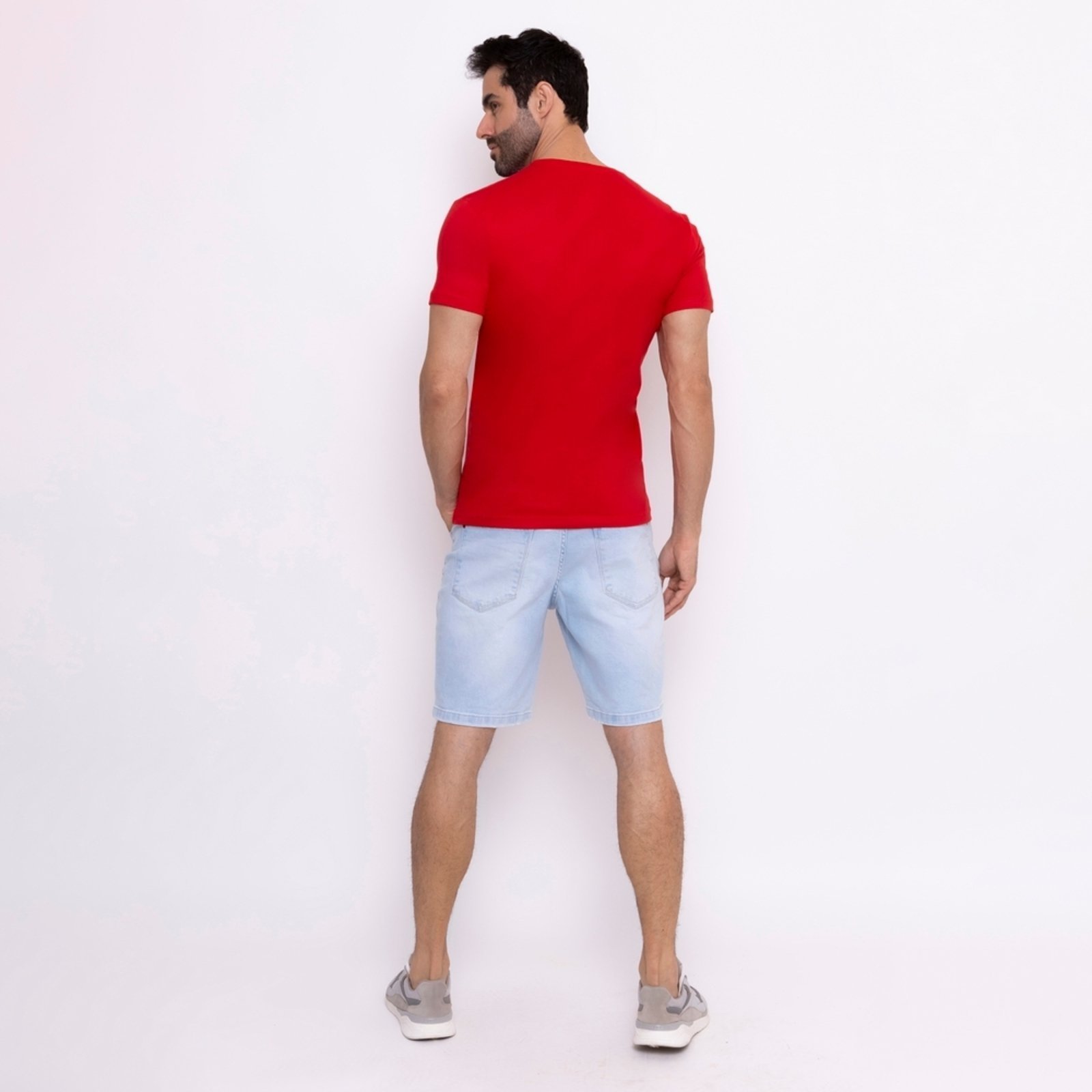 Vista 3 Camisetas FMF Básicas Masculina em Algodão Premium no Estilo Tommy Bordado França vermelho FMF vermelho
