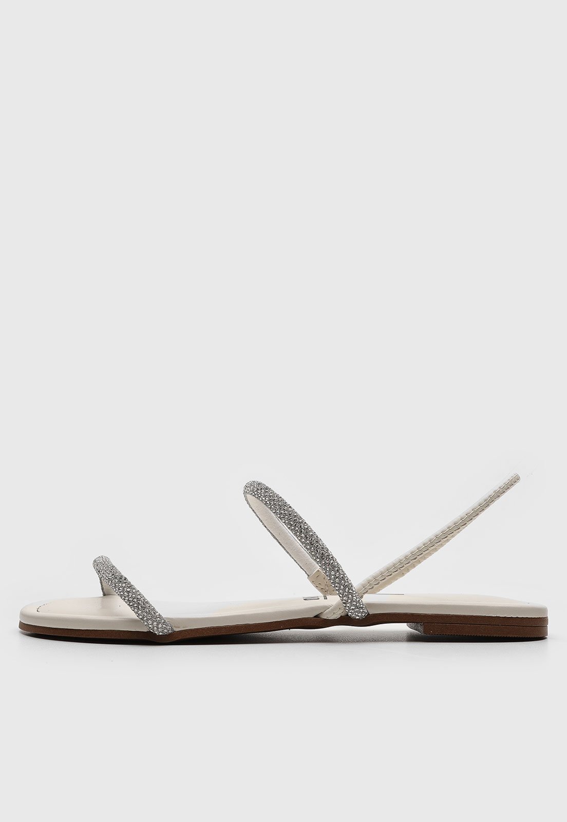 Rasteira Vizzano Tira De Strass Off-White