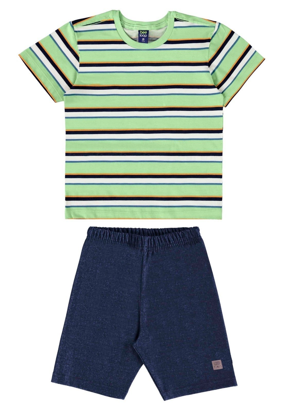 Infantil - Conjunto com Camiseta e Bermuda para Menino Bee Loop Verde