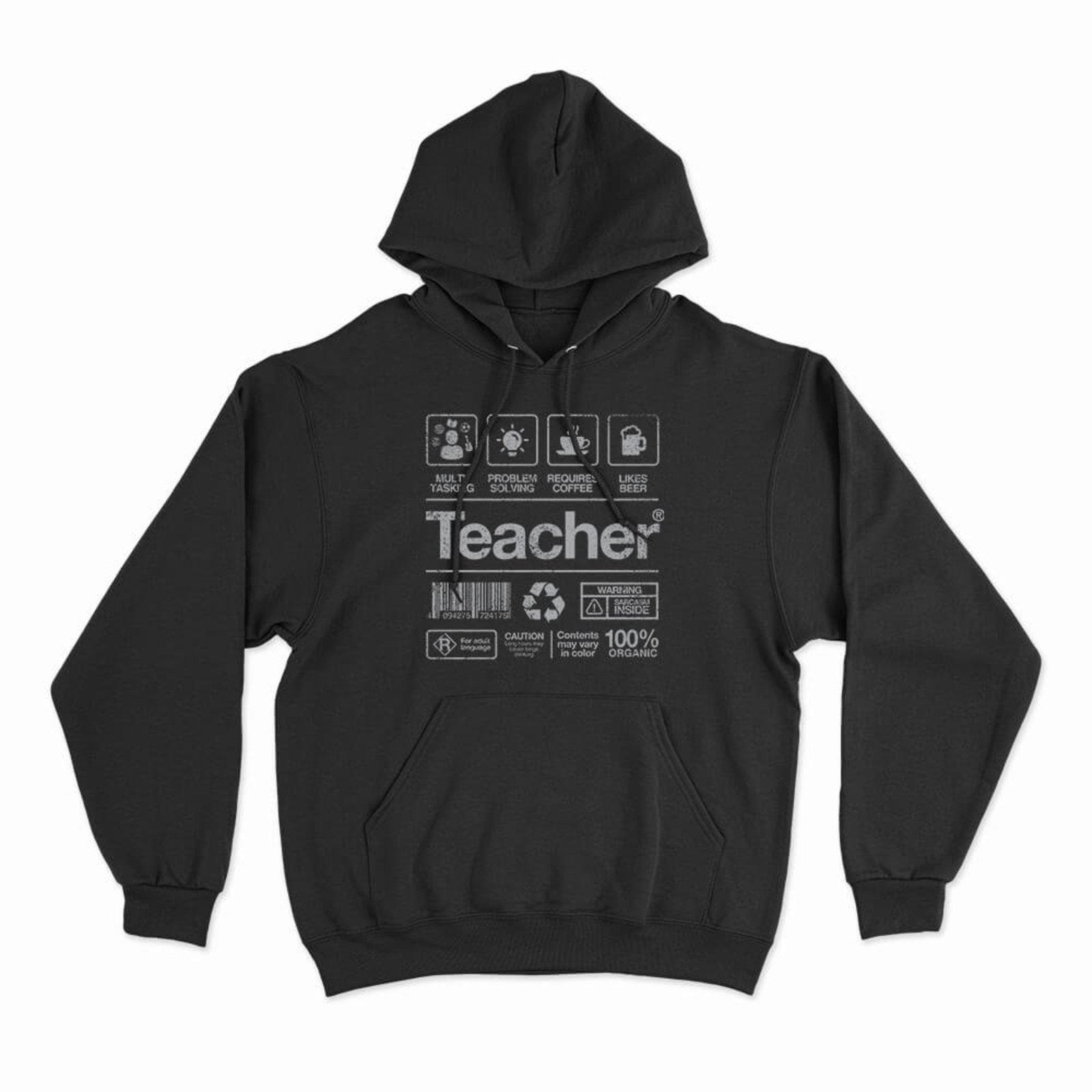 Moletom Com Capuz Teacher - Preto - Casual - Studio Geek