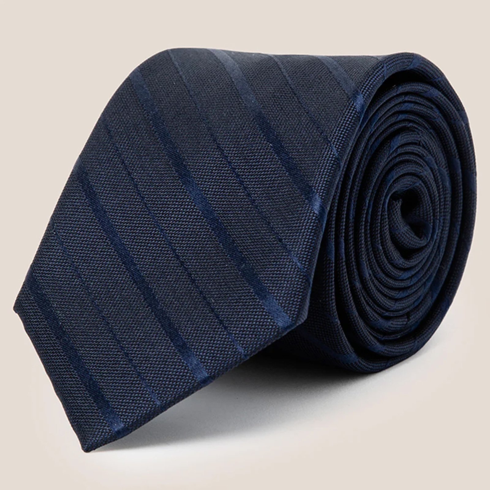 Gravata de Seda Dudalina Listrada In25 Marinho Masculino
