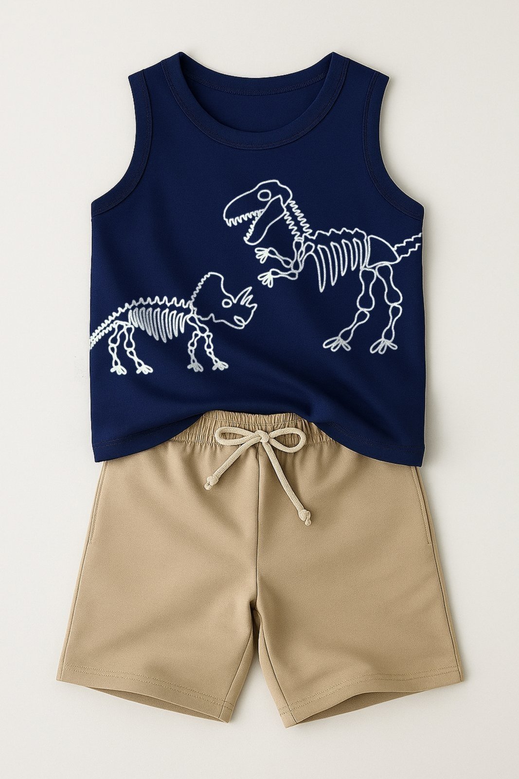 Infantil - Conjunto Masculino Dinossauro Marinho - Babei no Look
