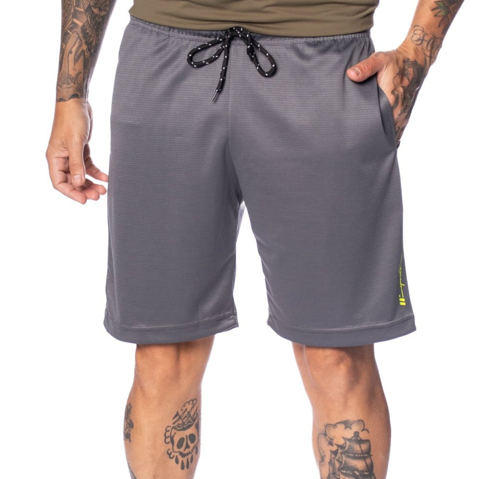 Bermuda Masculina Ninety Eight N-Dry Cintura Média Cinza