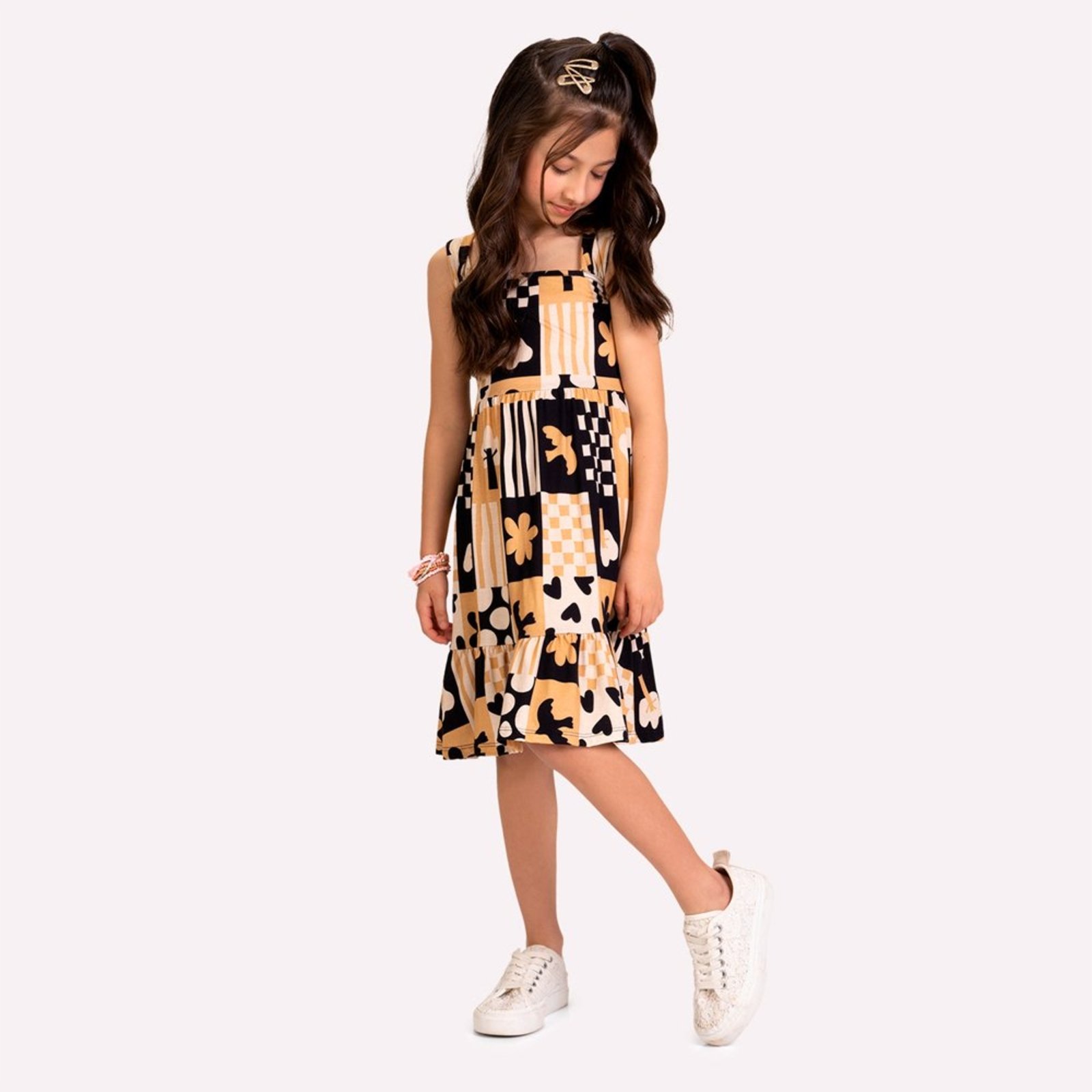 Infantil - Vestido Menina Estampado Kyly