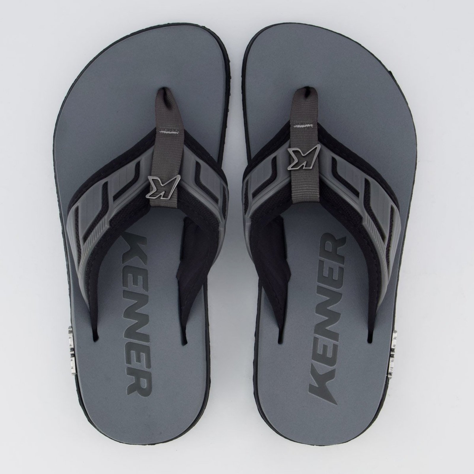 Chinelo Kenner Kivah Full Force Cinza e Preto