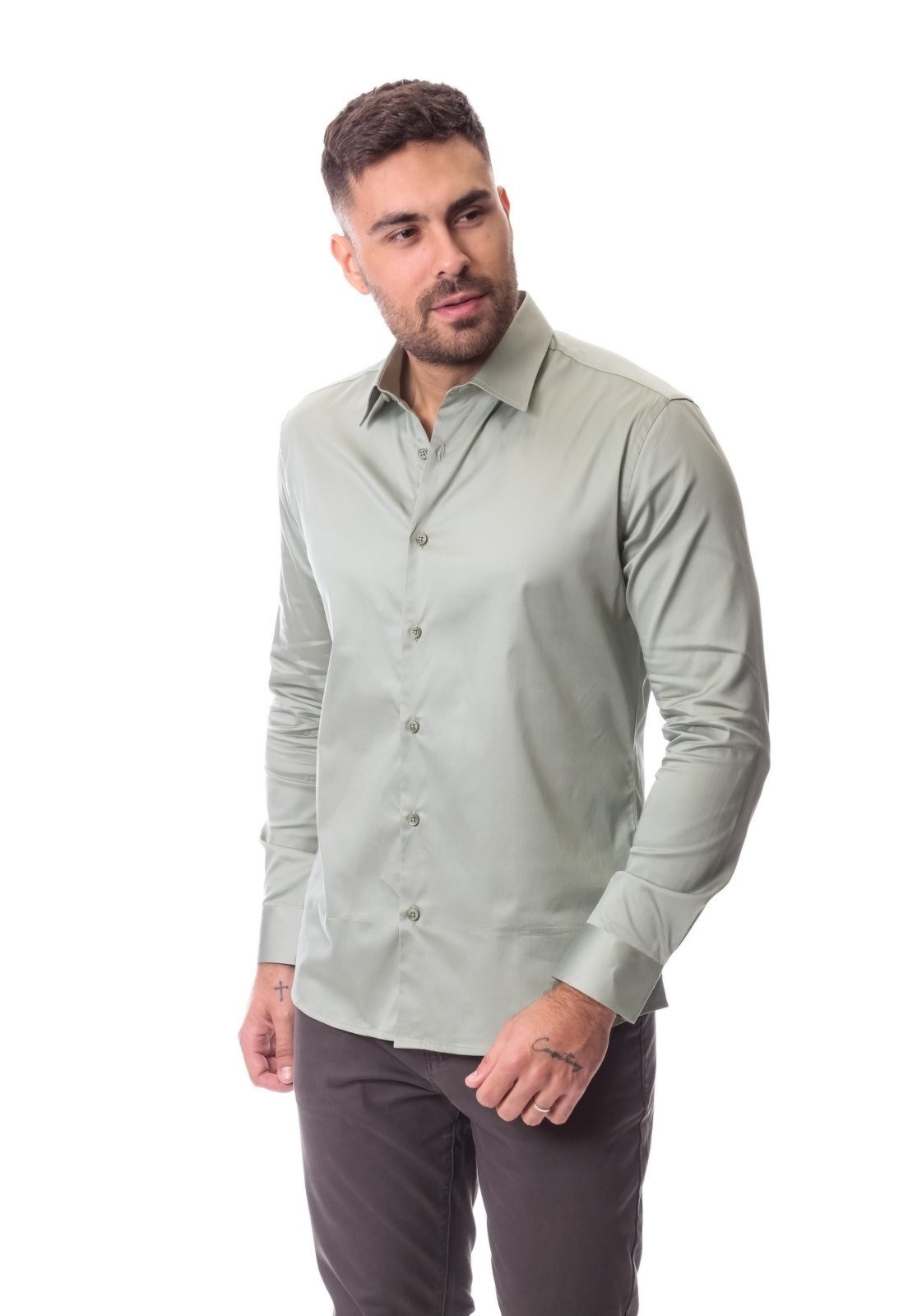 Camisa Masculina Fit Lisa Manga Longa Crocker