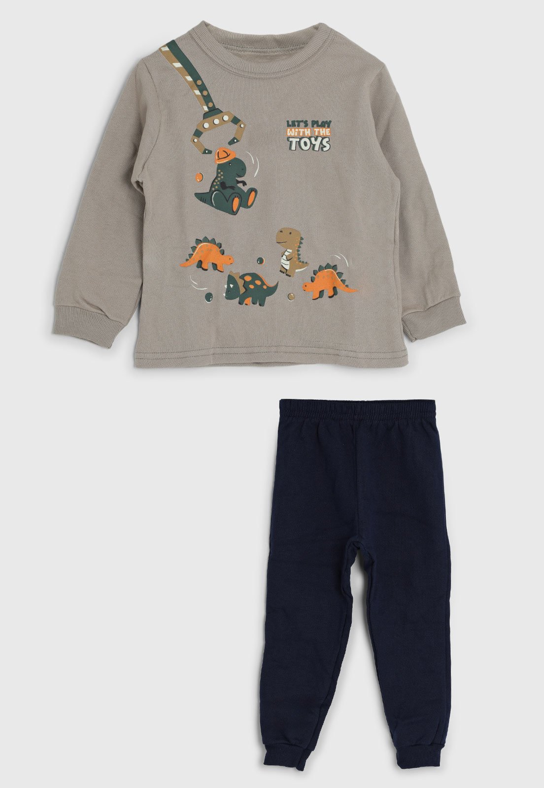 Conjunto Brandili Dinossauro Cinza