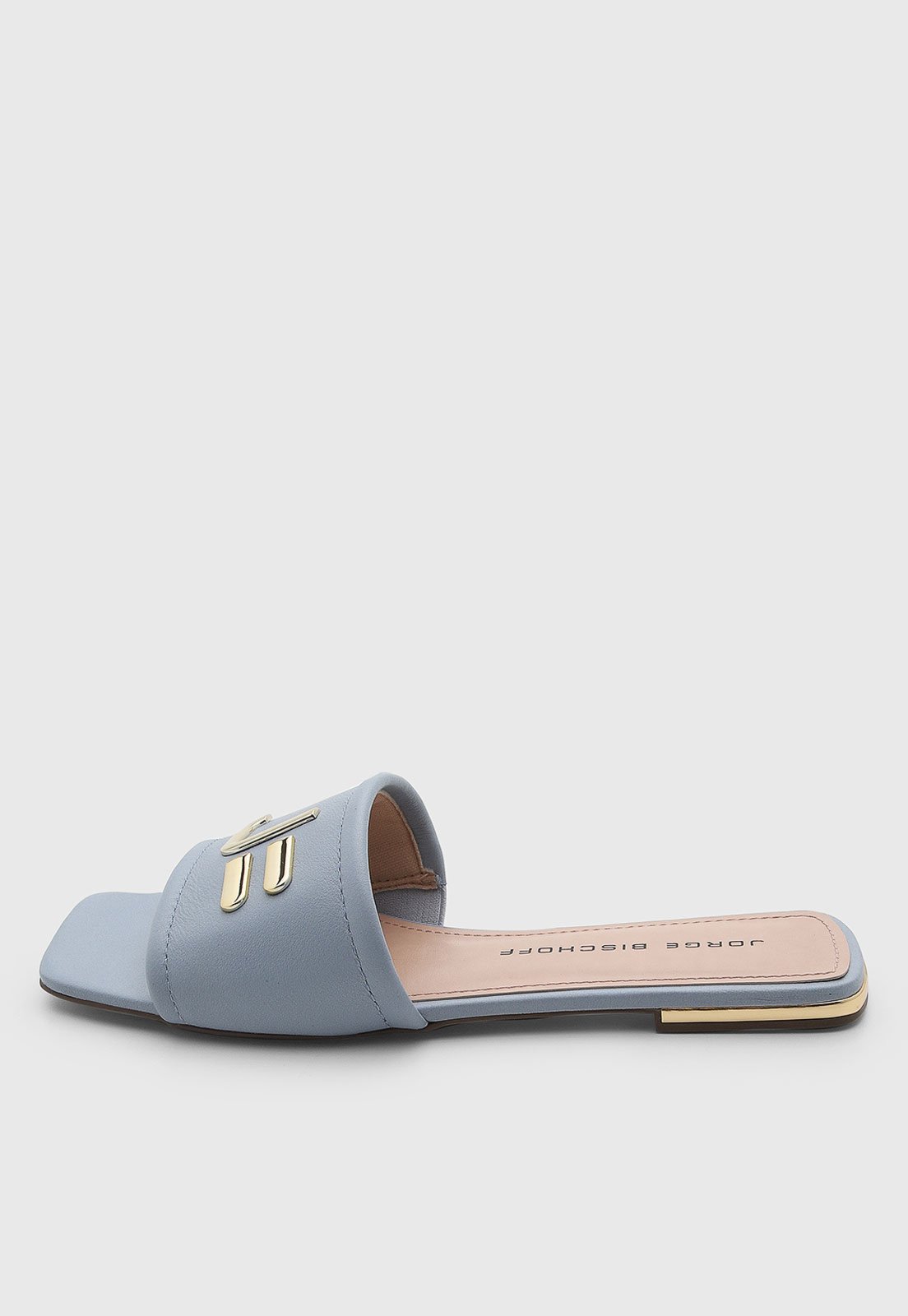 Rasteira Feminina Jorge Bischoff Slide Couro Azul