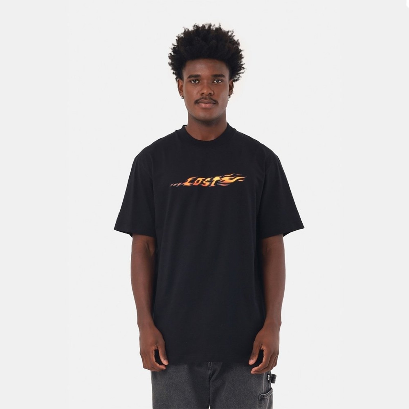 T-Shirt Flames Preto