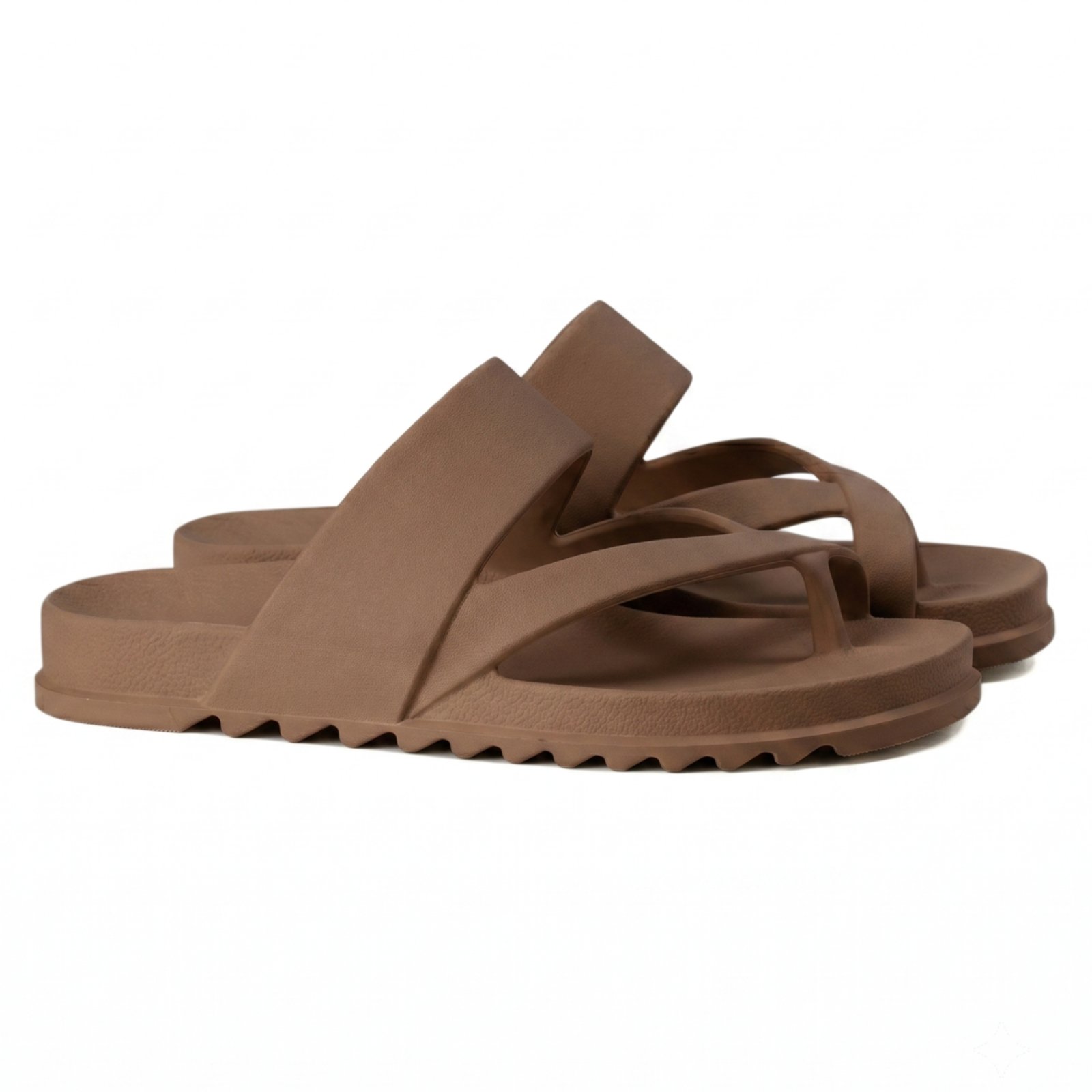 Sandália Papete Feminina Anna Andrade Chinela Flat Casual Leve Elegante Rasteira Marrom