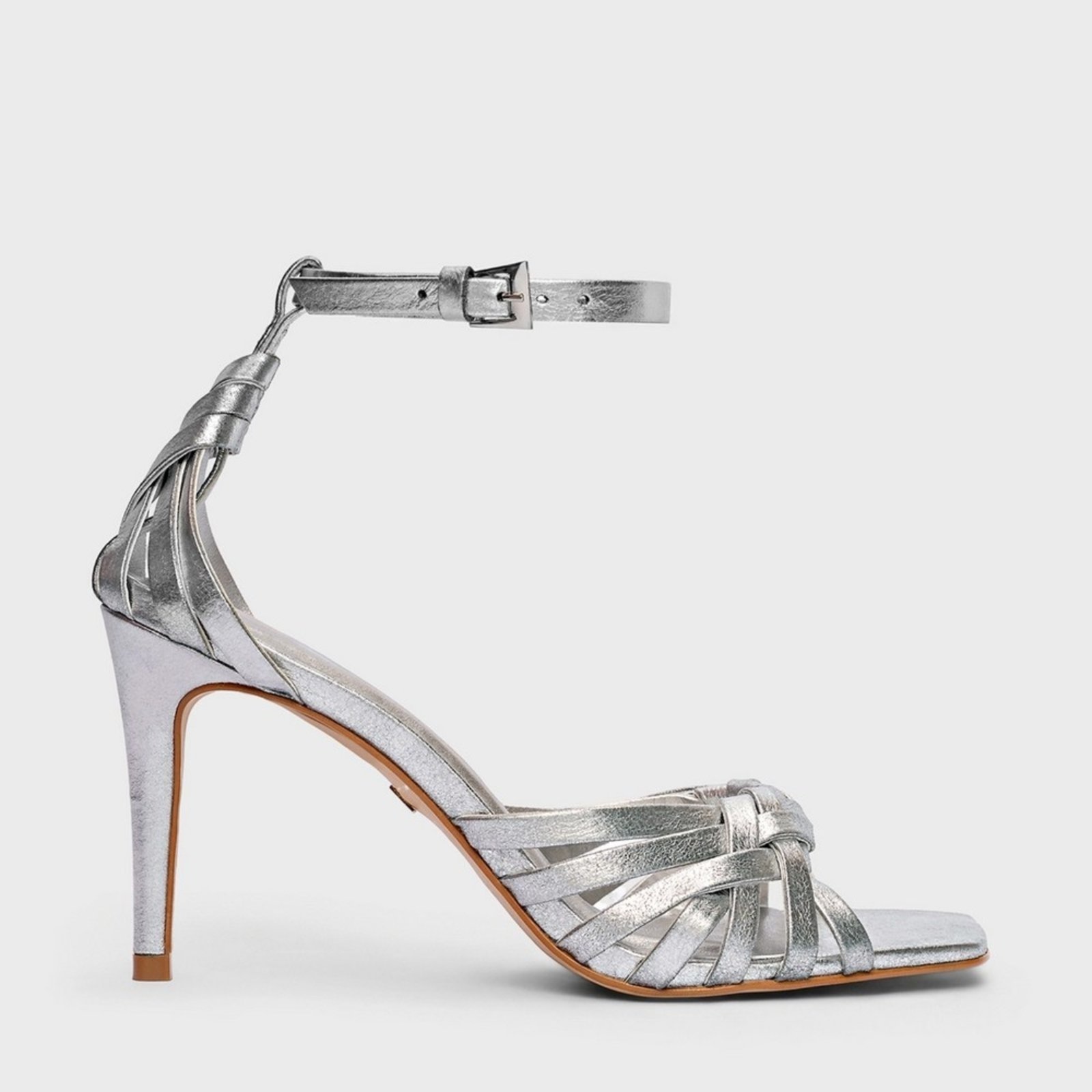 Sandália Salto Fino Carrano 743013 Prata
