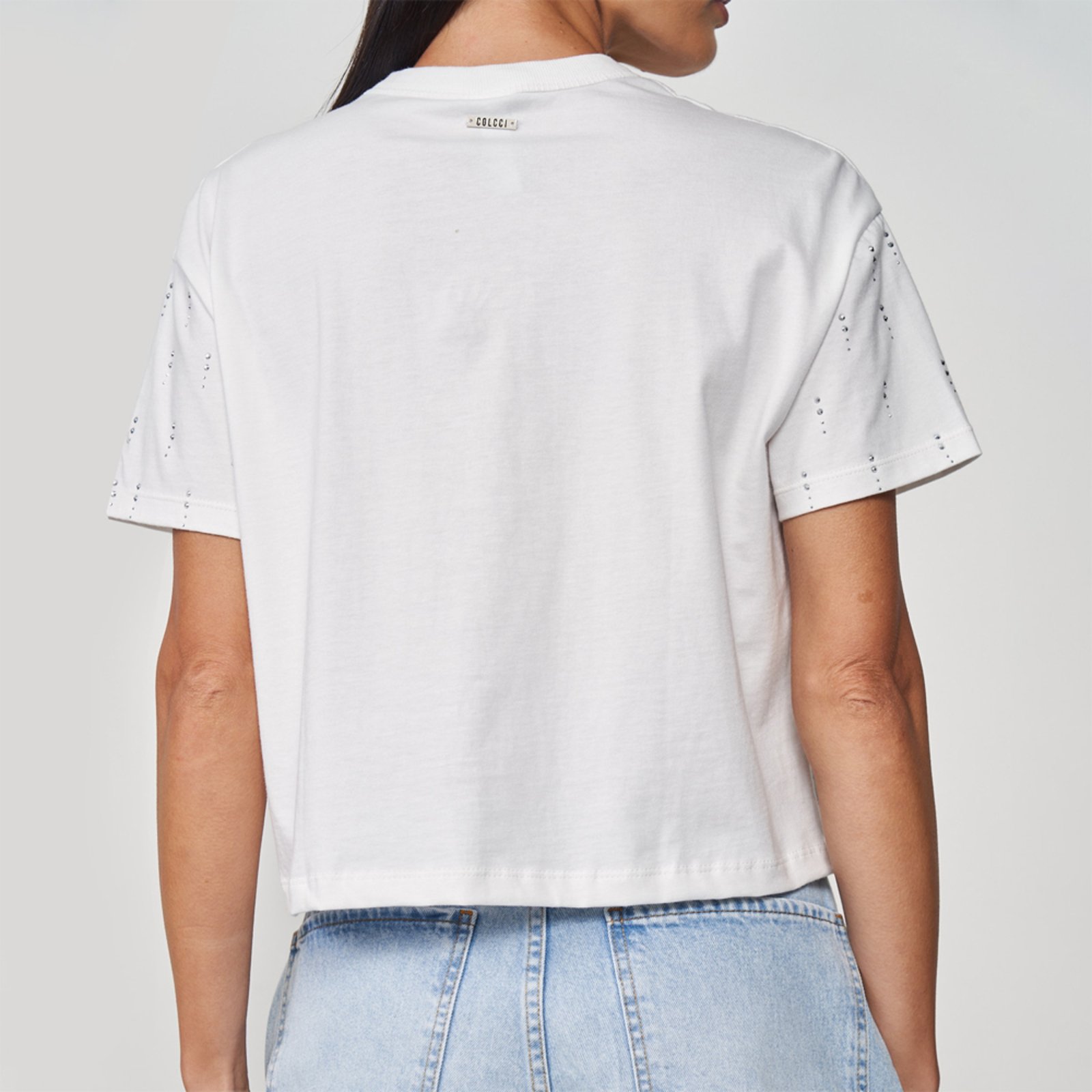 Vista 3 Camiseta Colcci Box Pr25 Off White Feminino amarelo white Colcci amarelo white