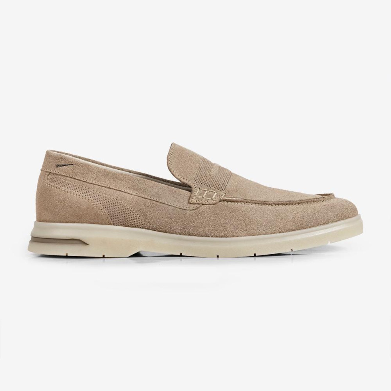 Loafer Malta Plus Bege Ferracini em Camurça Casual Básico Bege