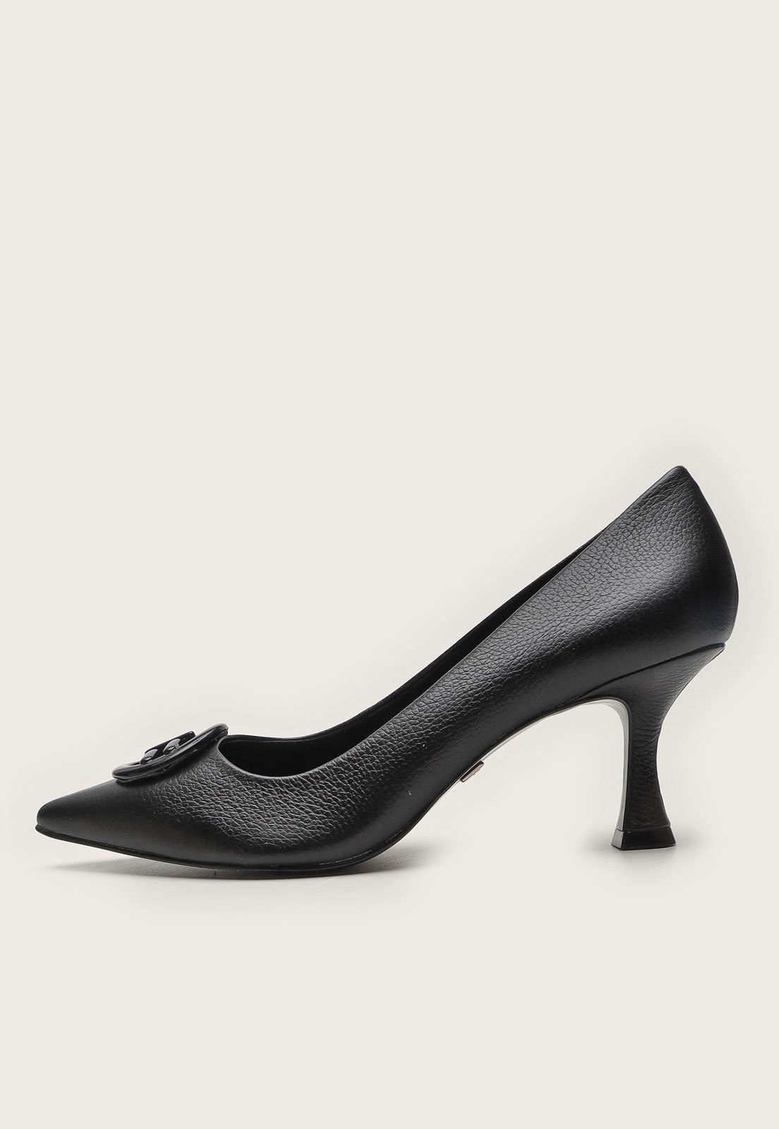 Scarpin Couro Jorge Bischoff Logo Preto
