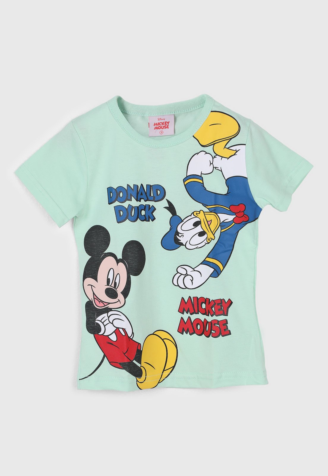 Camiseta Brandili Disney Mickey e Pato Donald Verde