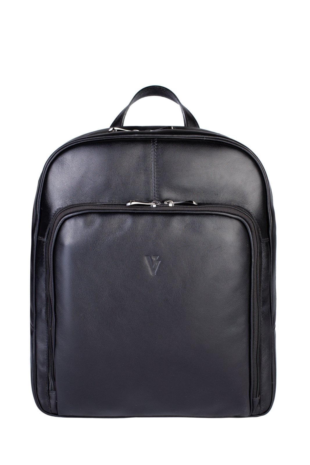 Mochila masculina de couro italiano Steve – Preto