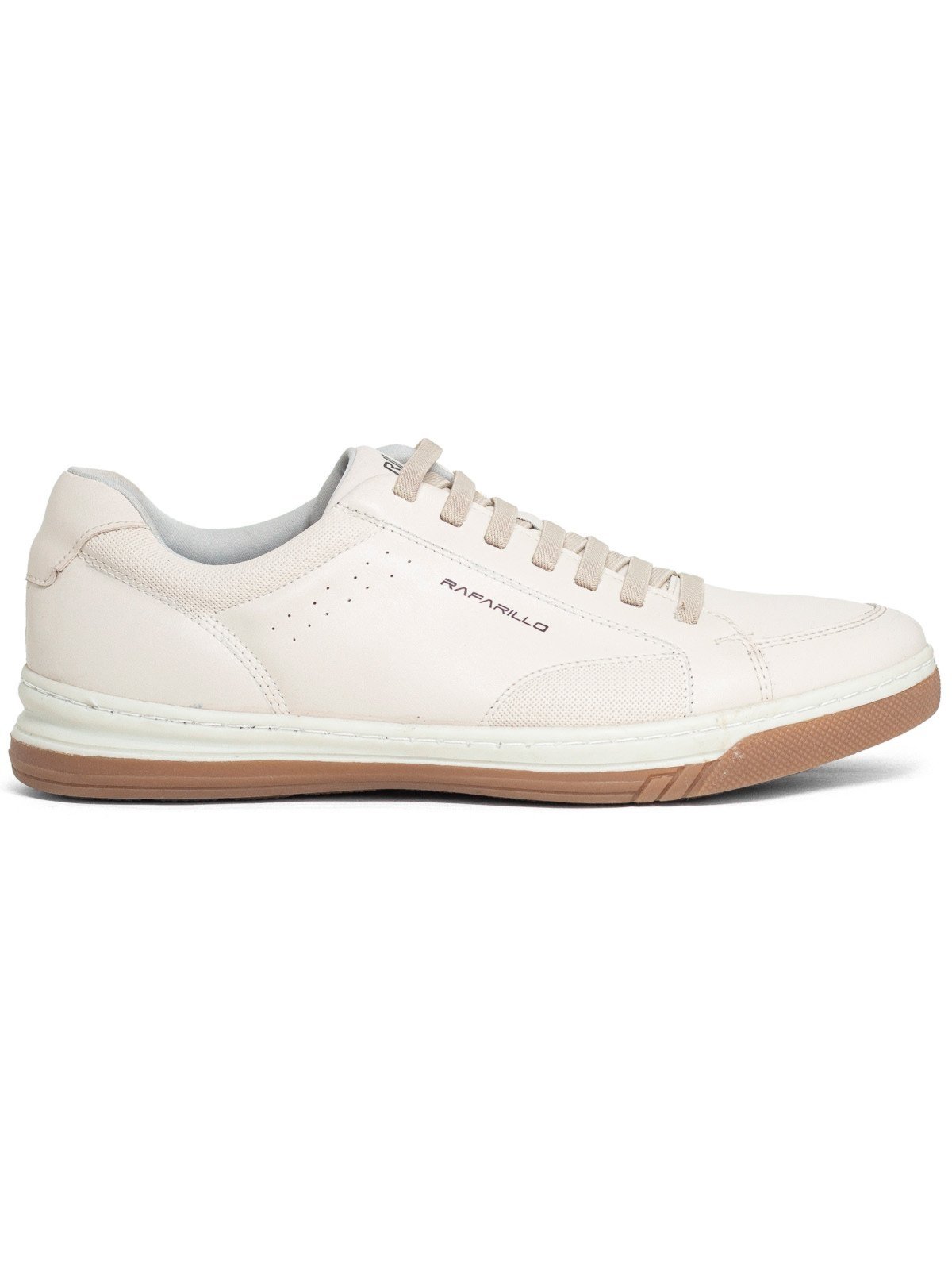 Tênis Masculino Rafarillo Casual Confortável com Cadarço Clássico Branco Off White
