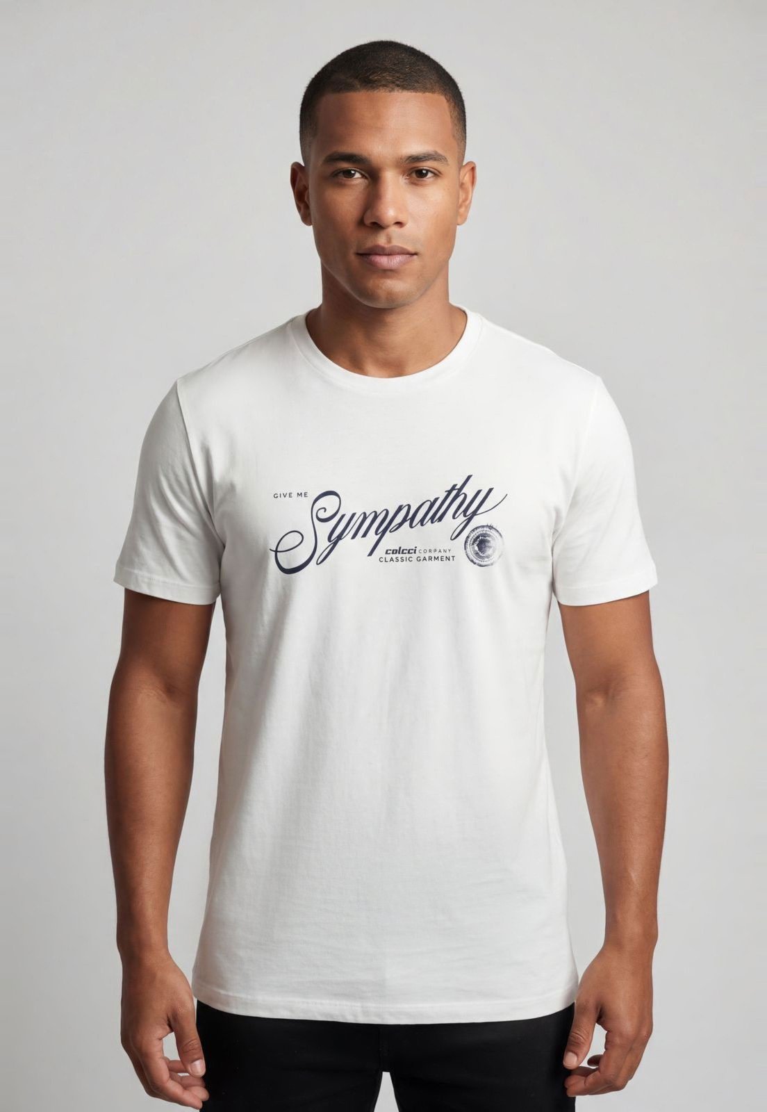 Vista 2 Camiseta Masculina Colcci Estampa Frontal Branca branco Colcci branco