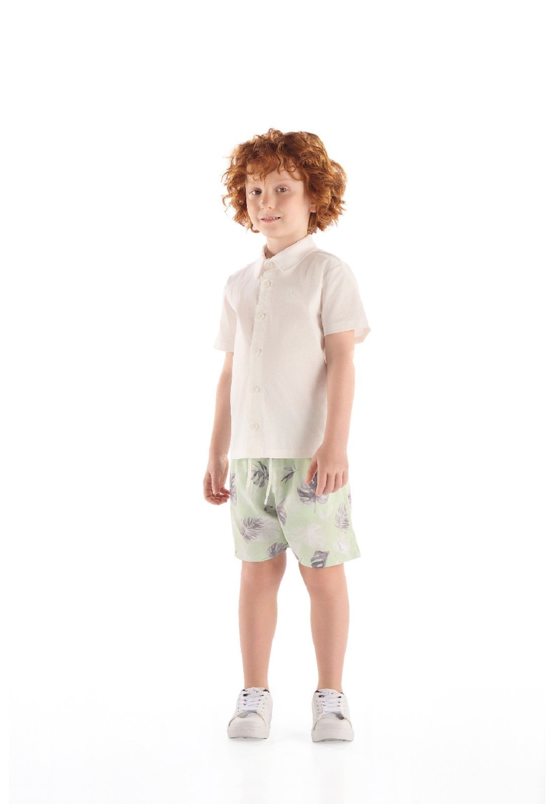 Vista 2 Infantil - Bermuda Microfibra Tropical Quimby cinza Quimby cinza