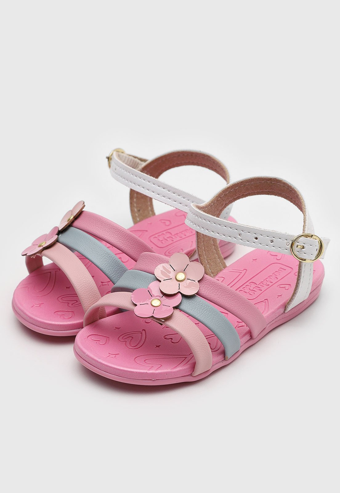 Infantil - Sandália Molekinha Menina Flores Rosa