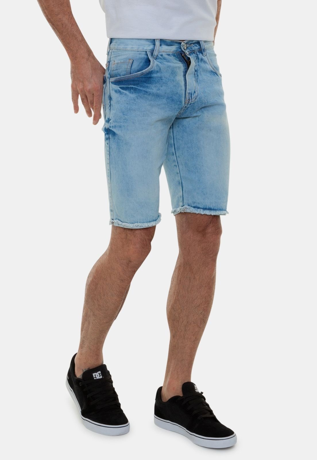 Bermuda Jeans Masculina Versatti Tradicional Azul Santos