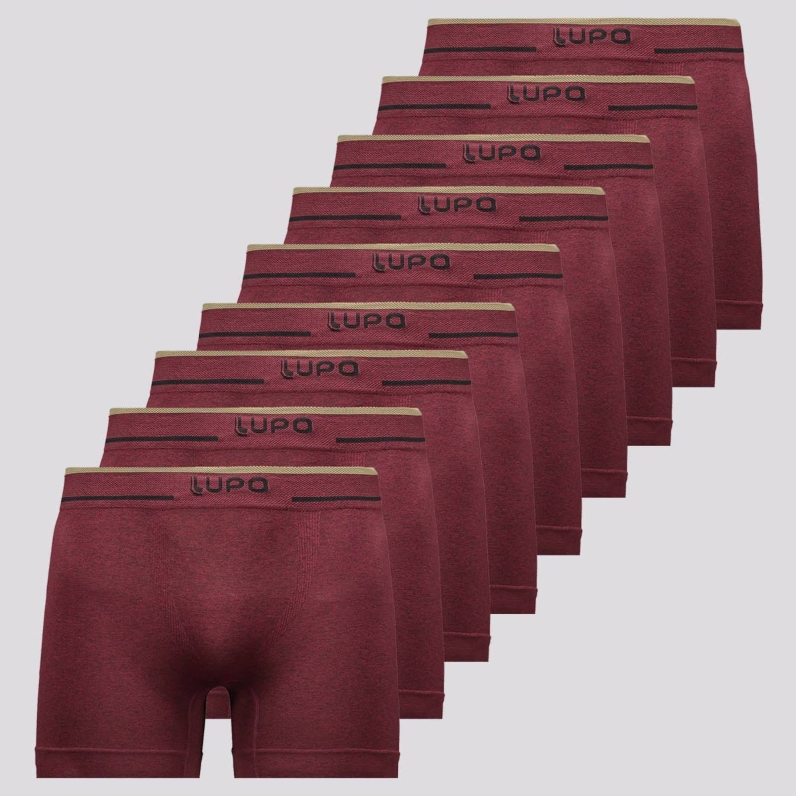 Kit 9 Cuecas Boxer Lupo Microfibra Sem Costura Mar