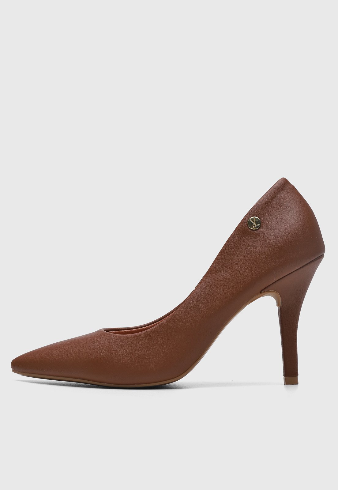 Scarpin Feminino Vizzano Bico Fino Salto Alto Marrom