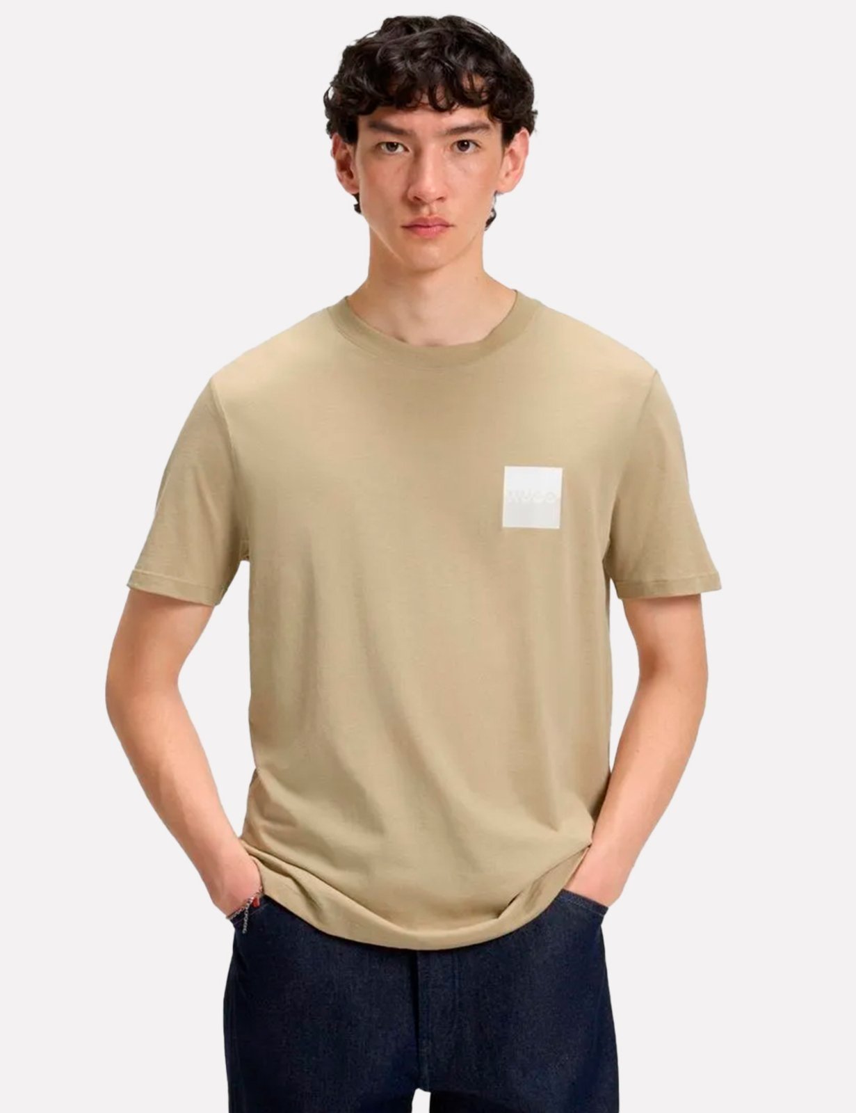 Camiseta Hugo Boss Masculina Regular Dapusi Bege