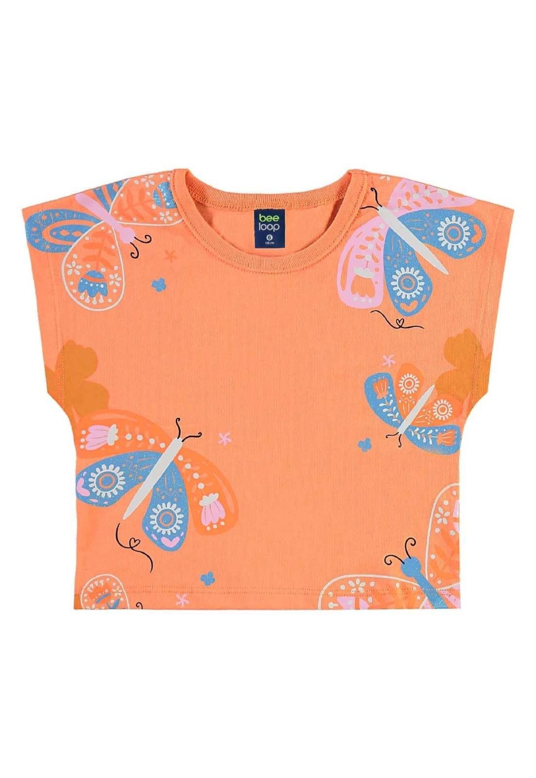 Vista 3 Infantil - Conjunto Blusa Borboleta e Short Bee Loop branco Bee Loop branco