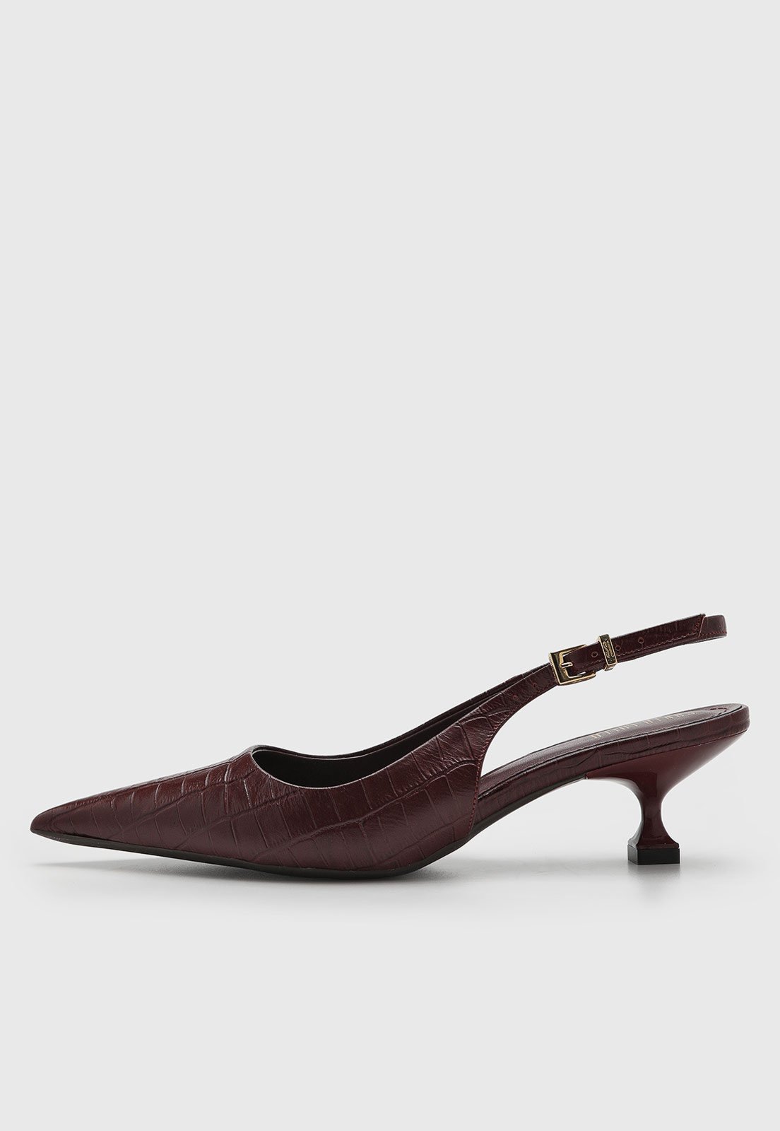 Vista 2 Scarpin Feminino Santa Lolla Bico Fino Salto Taça vinho Santa Lolla vinho