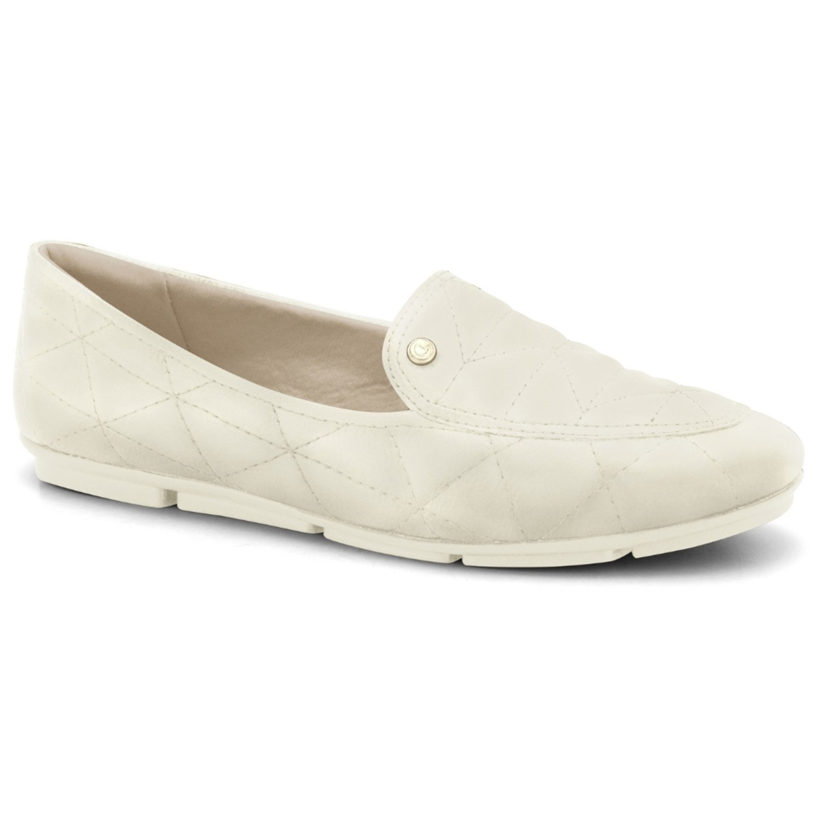 Sapatilha Feminina Off White Matelassê Sola Antiderrapante Comfortflex 2563303-4 – Off White