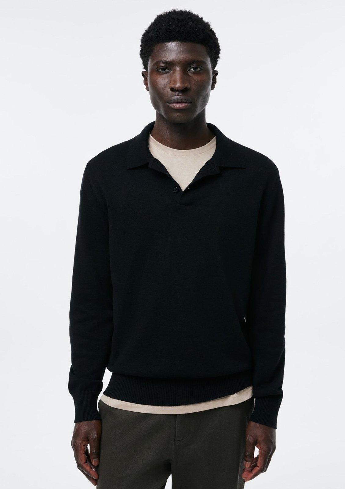 Polo Masculina Em Tricô Fio Tinto Hering