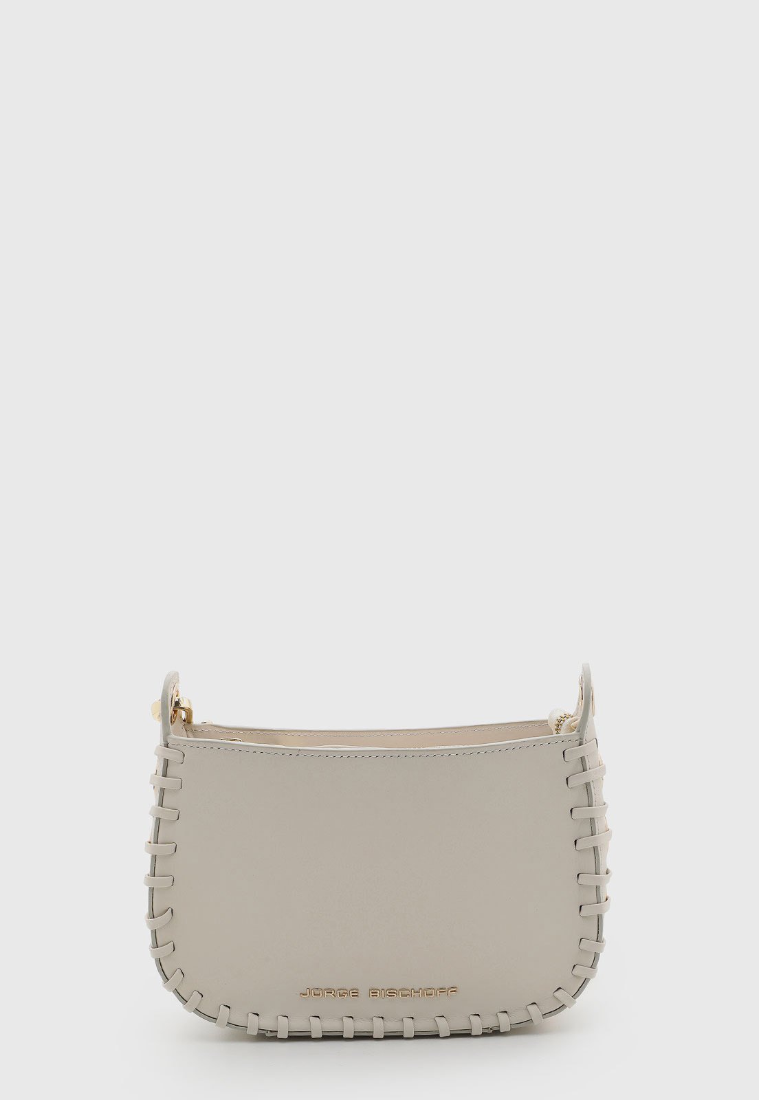 Bolsa Média Jorge Bischoff Couro Texturizada Off-White