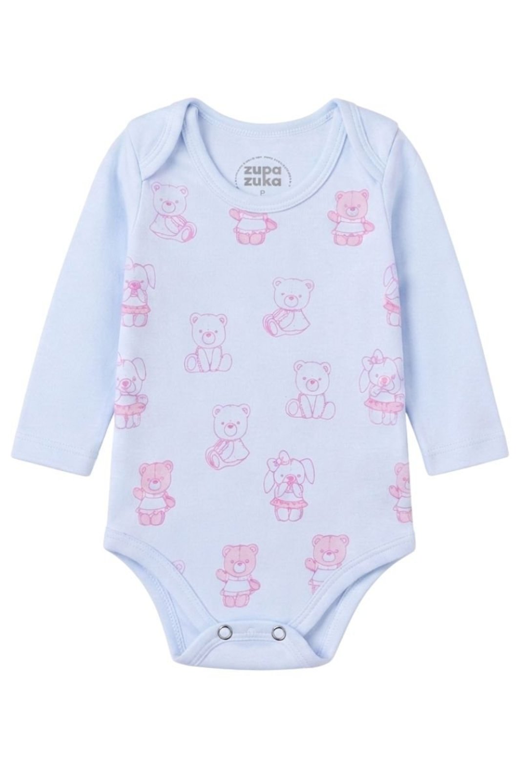 Infantil - Kit Menina 3 Peças Ursinha em Suedine Body Manga Longa e Curta + Calça com Punho